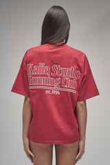 Kaiia Running Club Logo Oversized T-Shirt Red