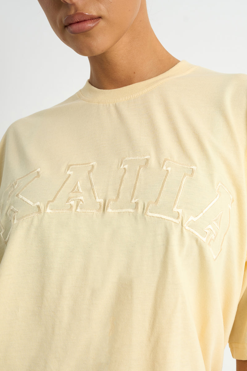 Kaiia Logo Oversized T-shirt Soft Yellow