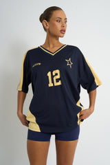 Kaiia Sport Football Shirt Navy & Yellow