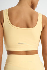 Kaiia Sculpt Square Neck Crop Top Yellow