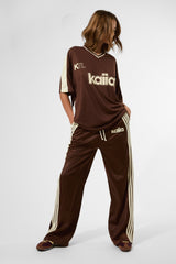 Kaiia Oversized Football Shirt Brown