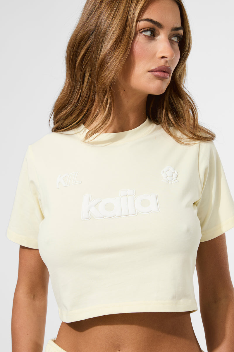 Kaiia Puff Print Baby Tee Lemon