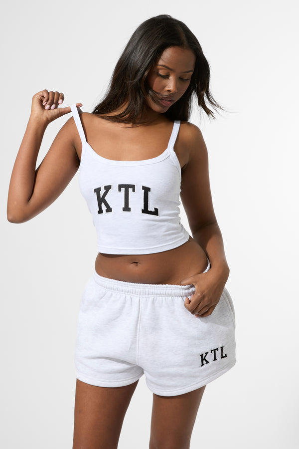 Kaiia KTL Logo Cami Vest Top Light Grey Marl