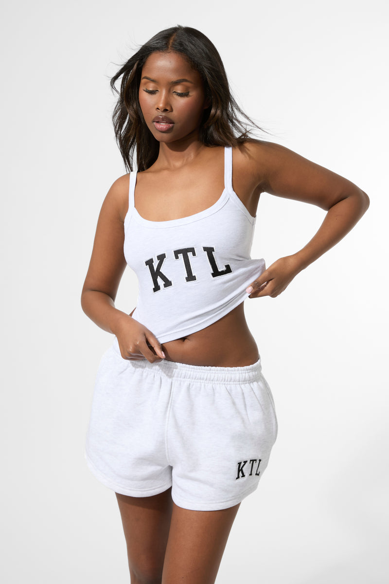 Kaiia KTL Logo Cami Vest Top Light Grey Marl