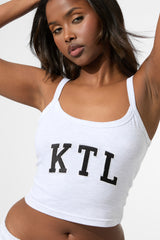 Kaiia KTL Logo Cami Vest Top Light Grey Marl