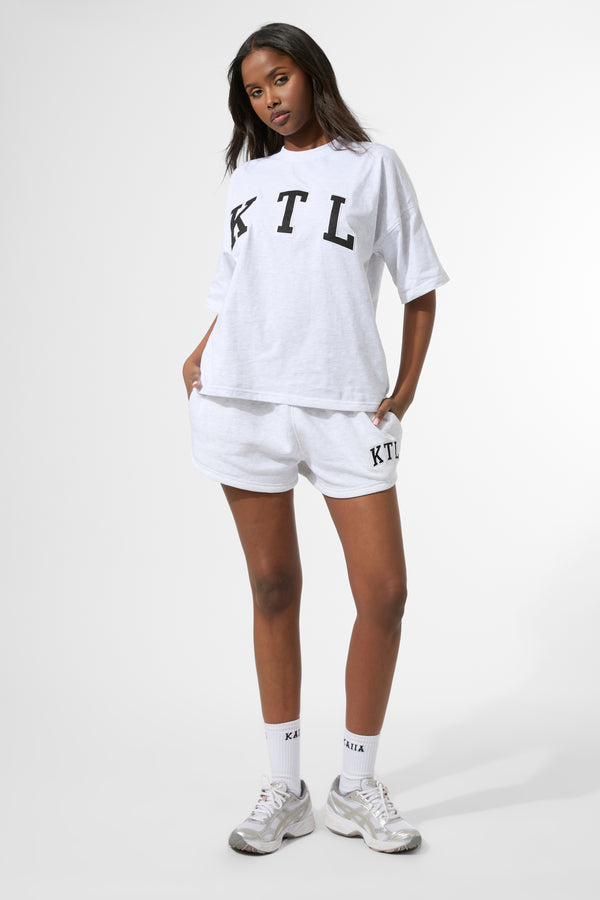 Kaiia KTL Logo Oversized T-Shirt Light Grey Marl