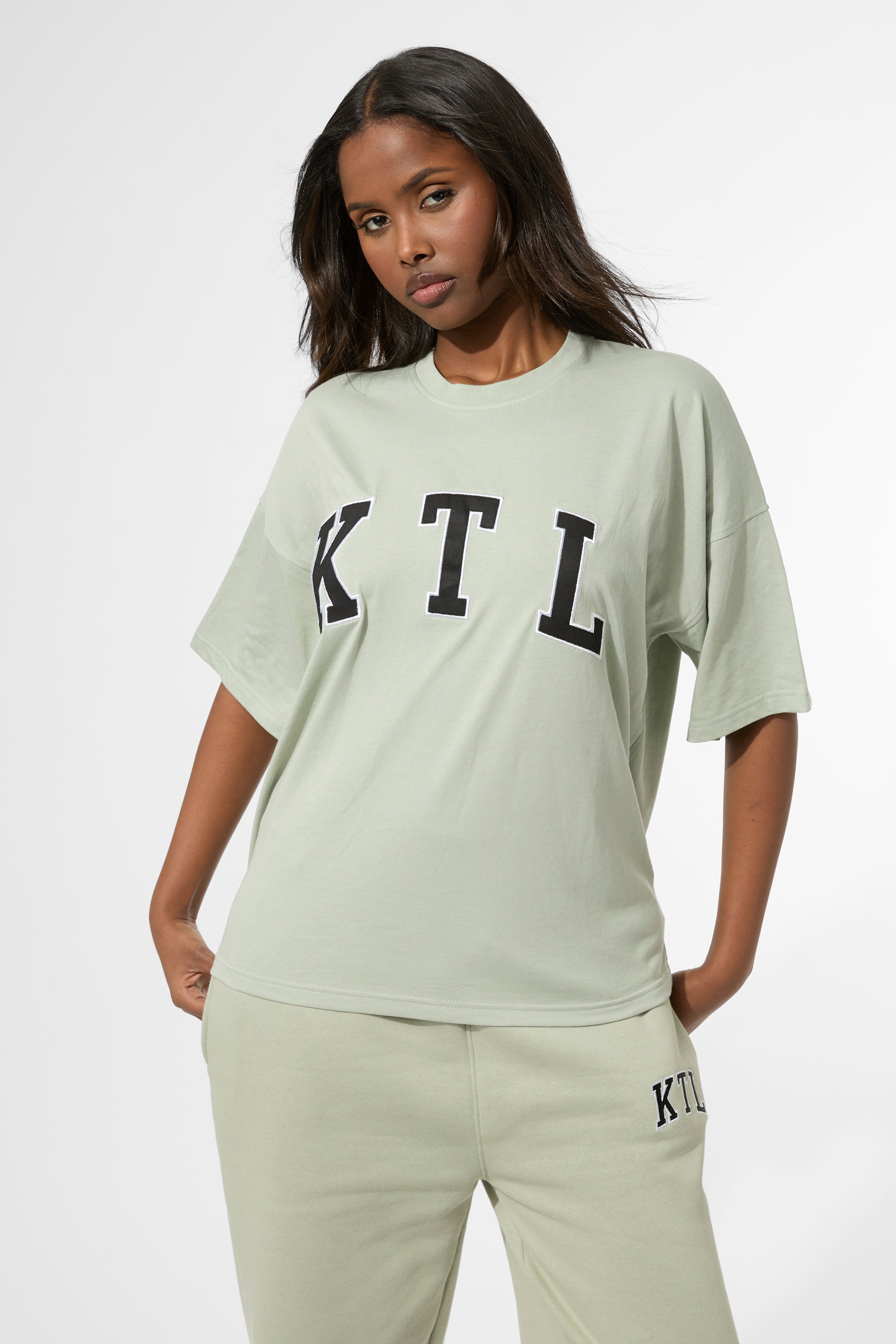 Kaiia KTL Logo Oversized T-Shirt Sage