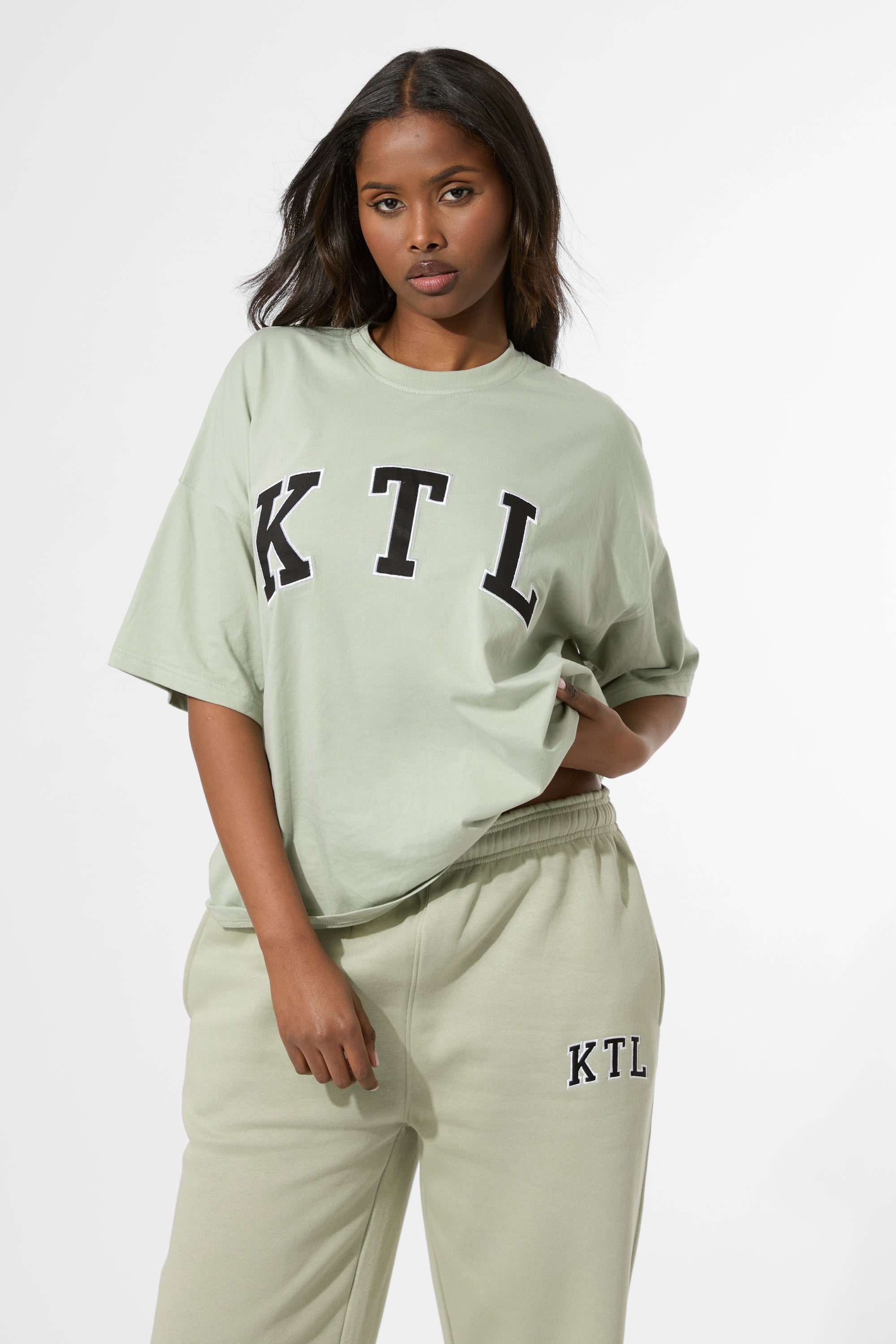 Kaiia KTL Logo Oversized T-Shirt Sage