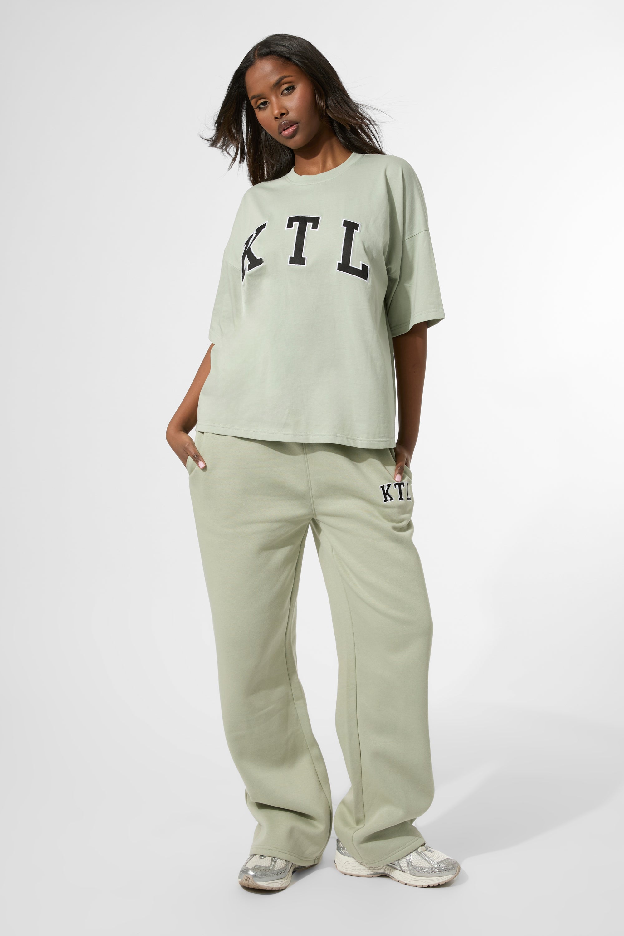 Kaiia KTL Logo Oversized T-Shirt Sage