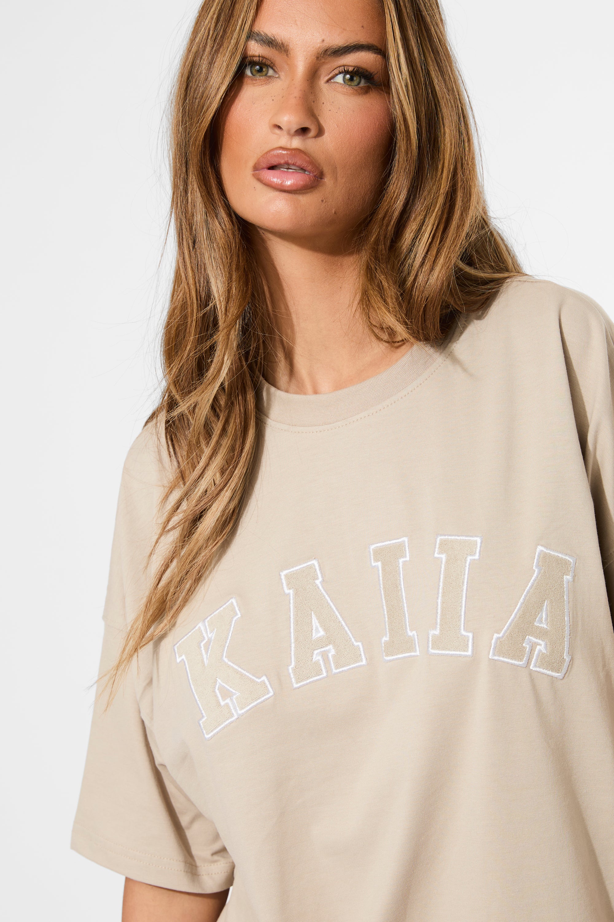 Kaiia Oversized T-shirt Stone