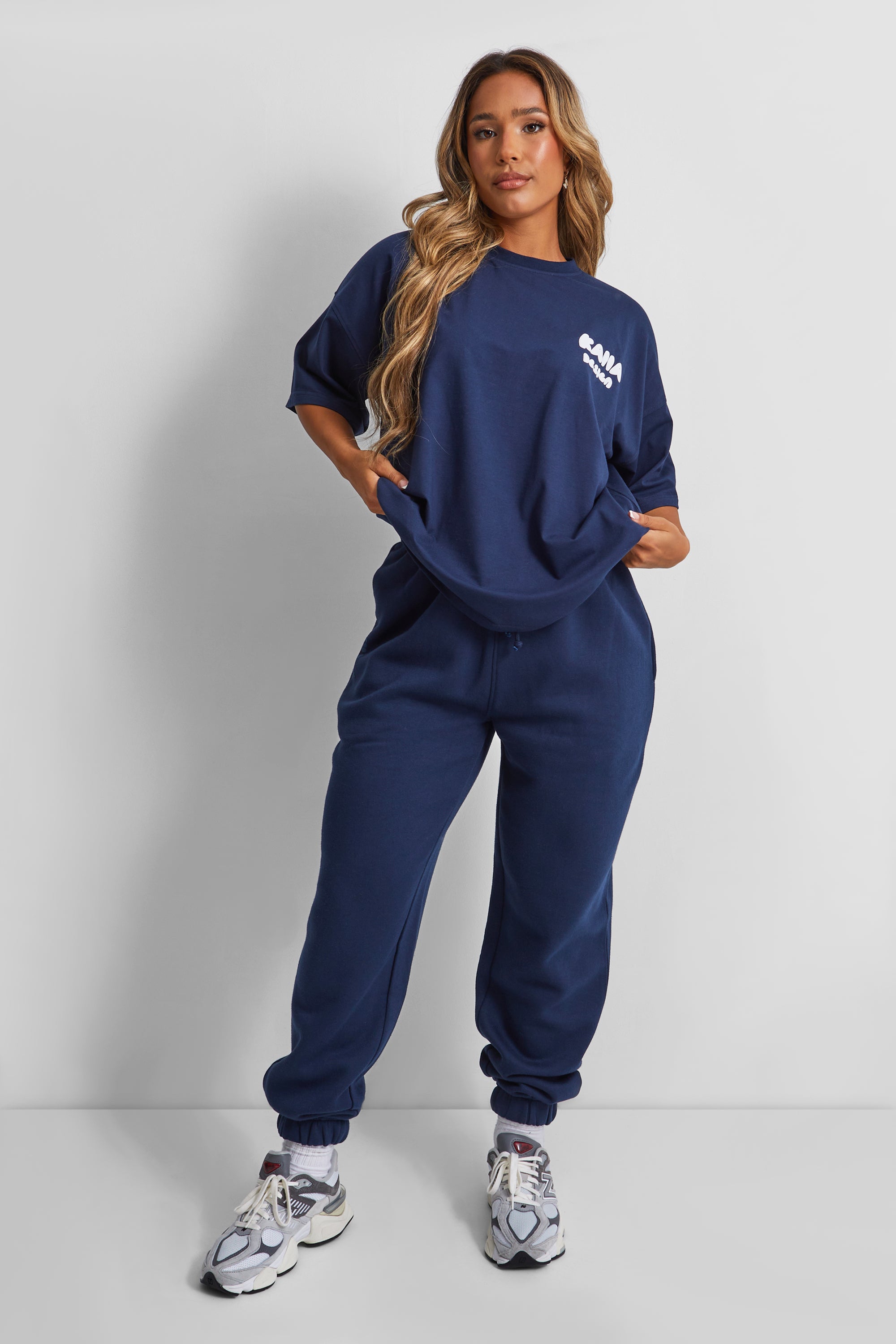 Kaiia Design Bubble Logo Cuffed Joggers Navy