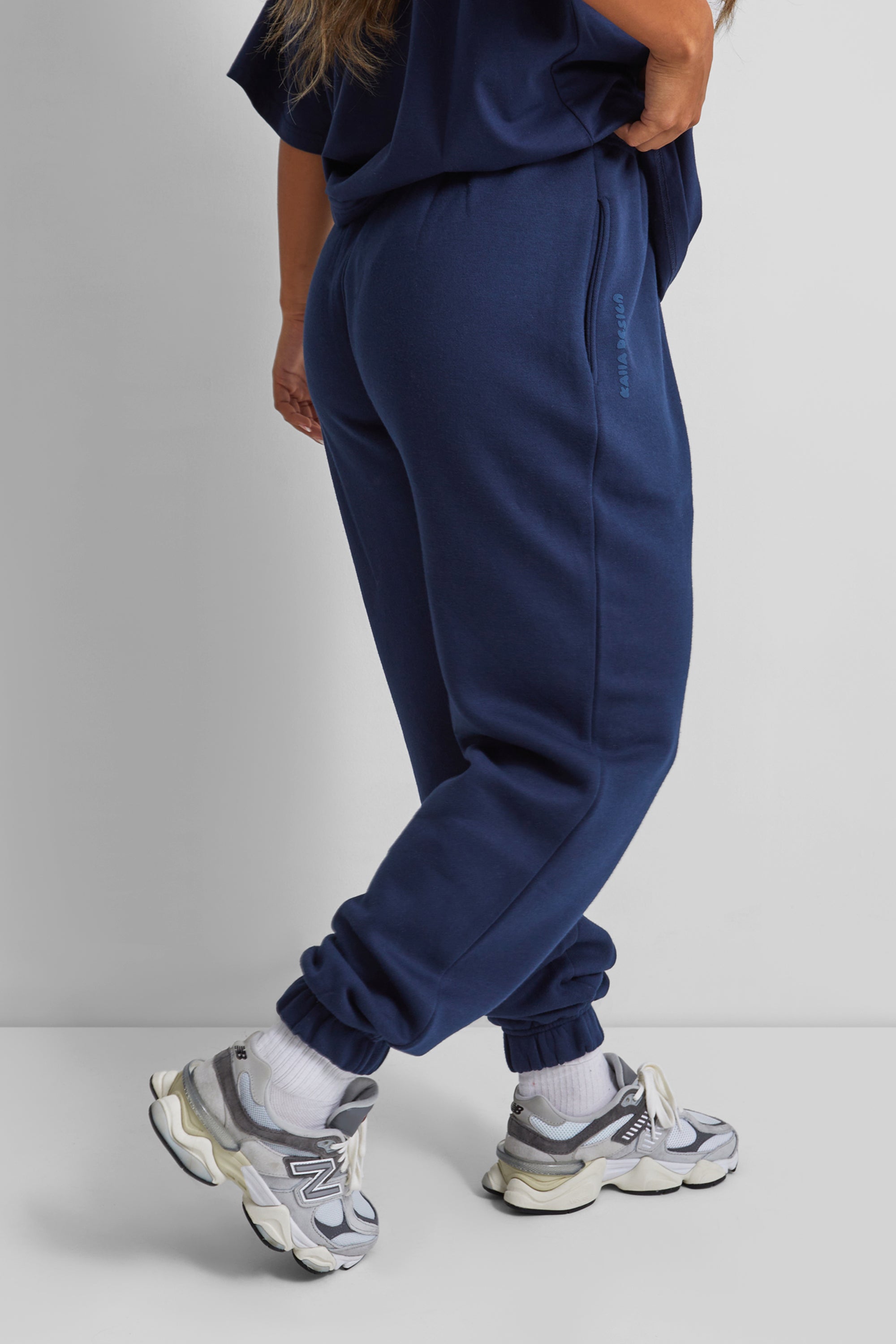 Buy Clovia Chic Basic Cuffed Joggers in Navy - Knit (XL) online