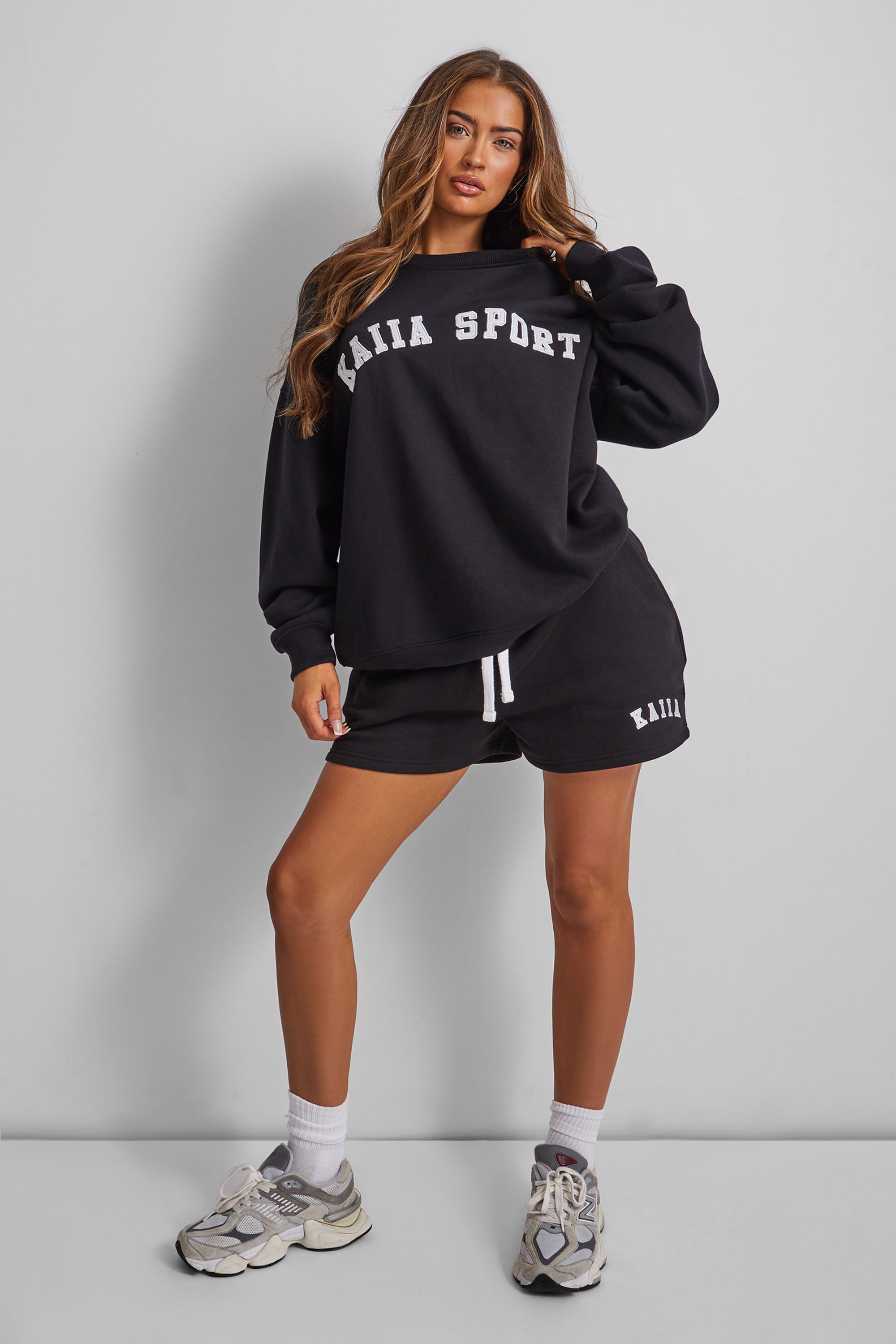 Kaiia Sport Slogan Sweatshirt Black