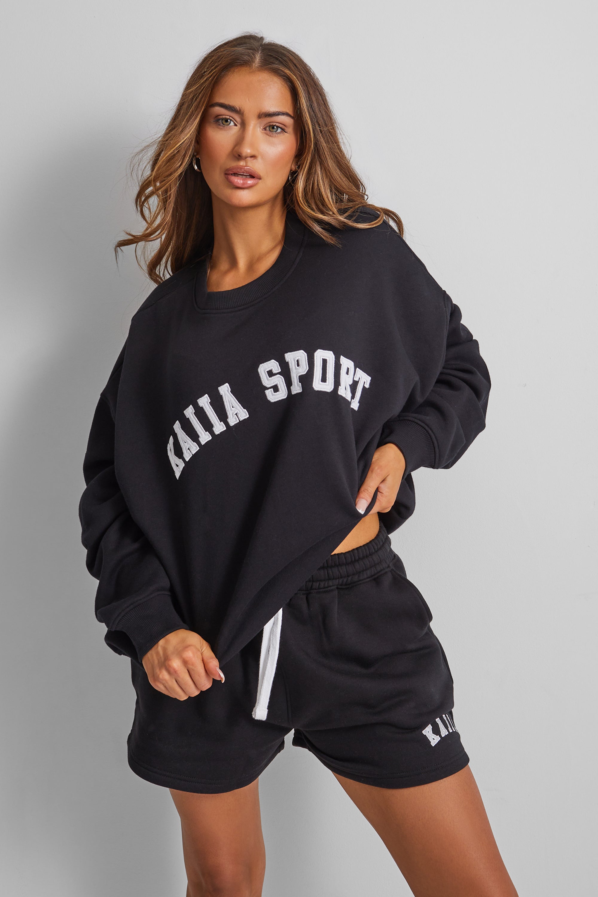 Kaiia Sport Slogan Sweatshirt Black