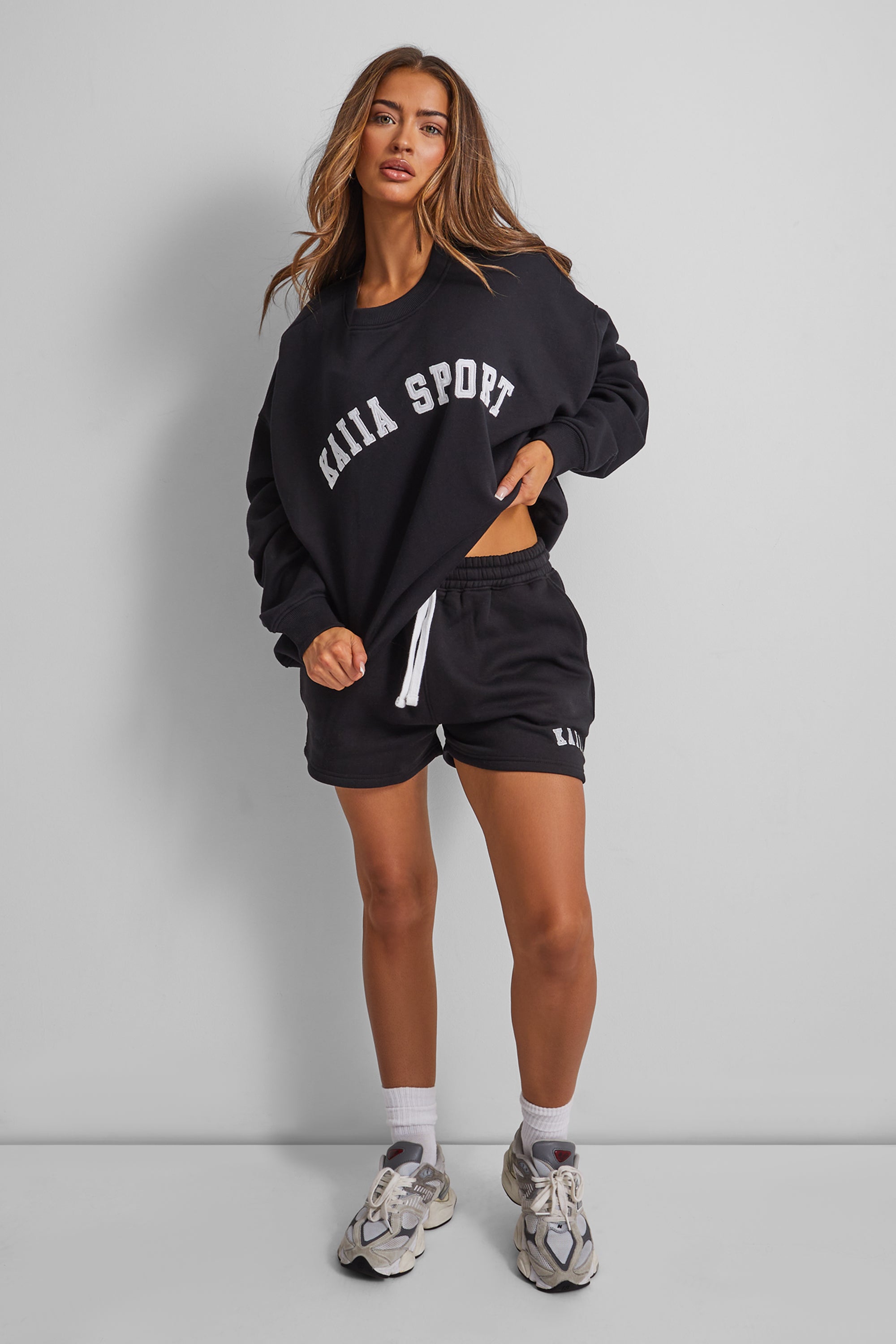 Kaiia Sport Slogan Sweatshirt Black