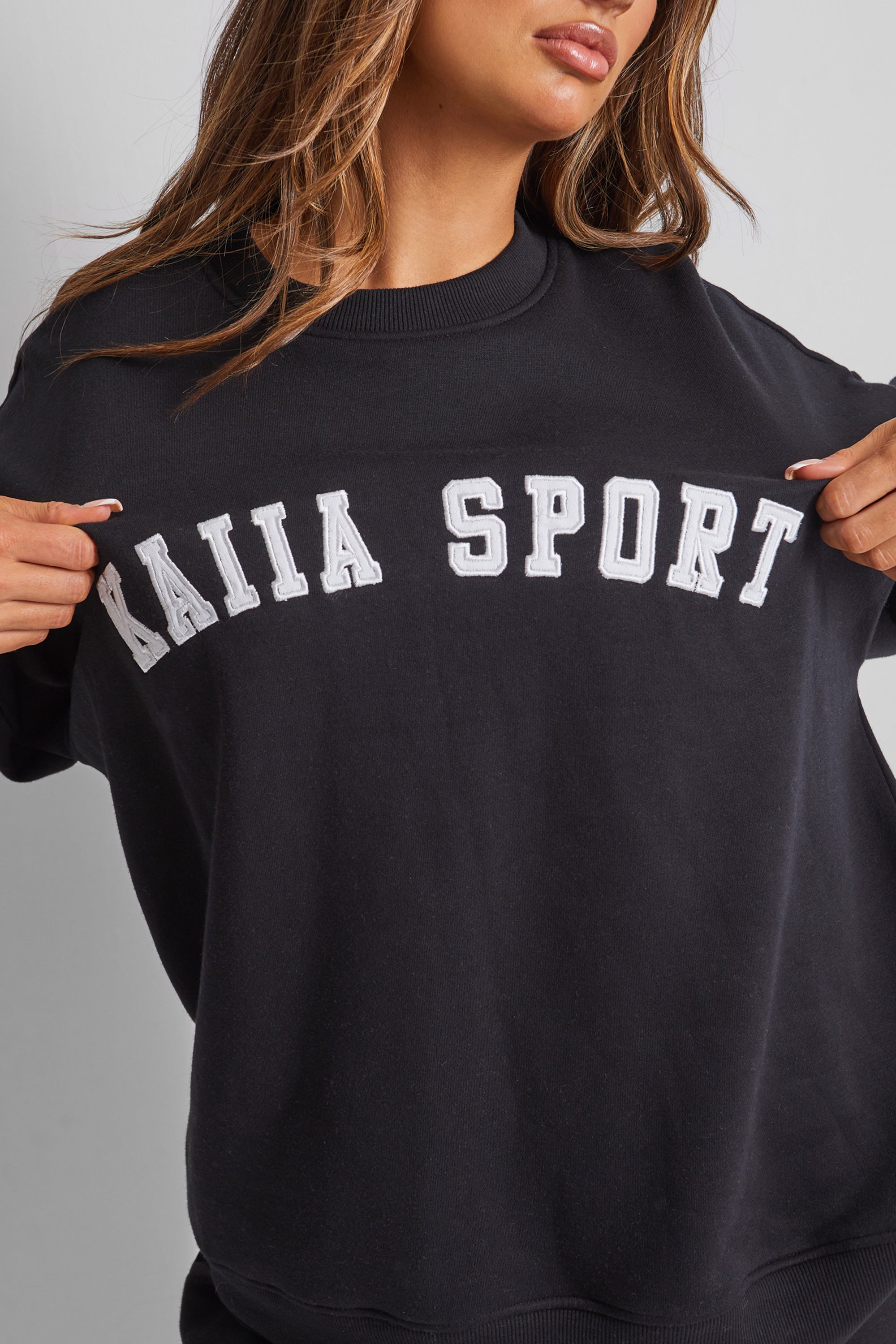 Kaiia Sport Slogan Sweatshirt Black