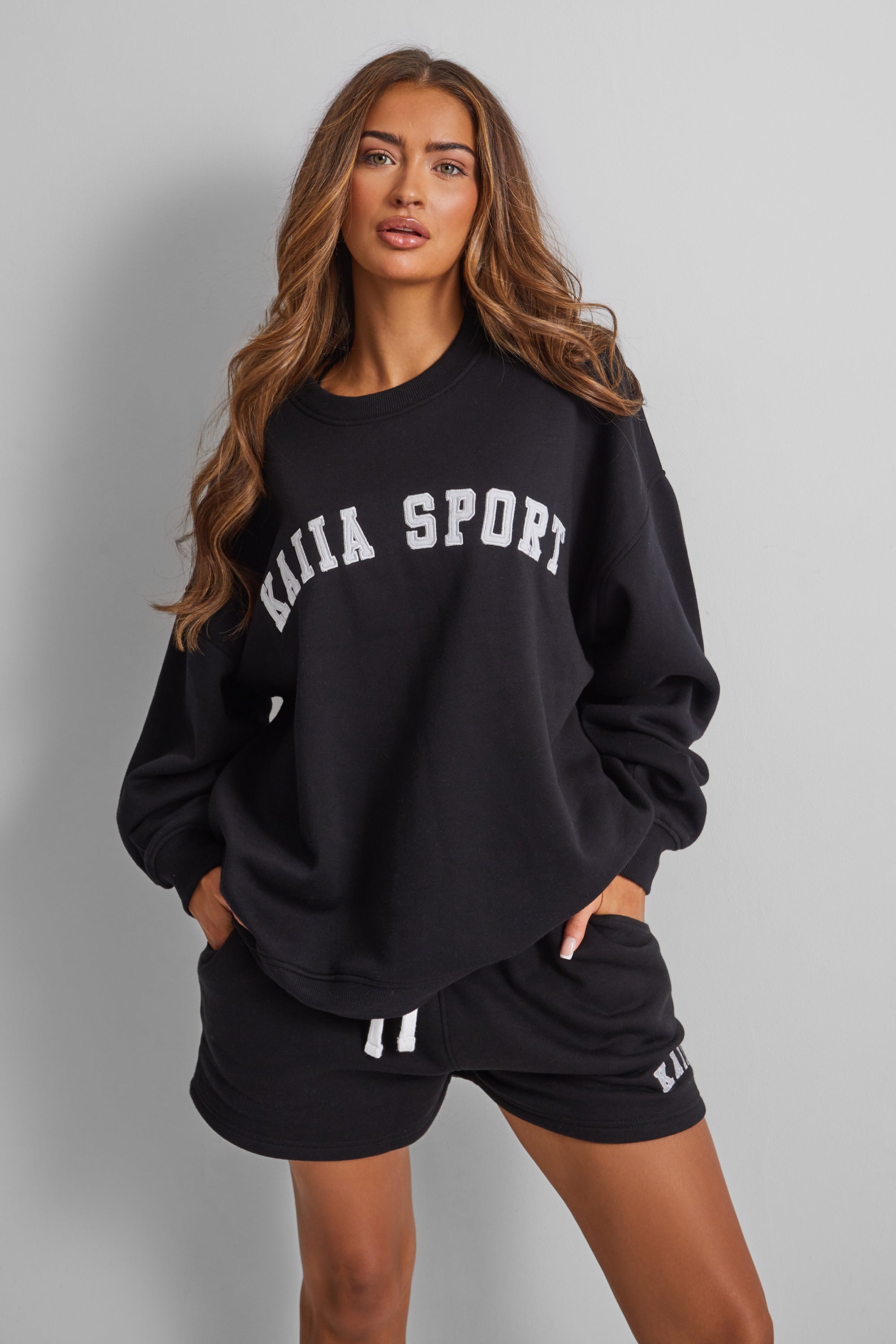 Kaiia Sport Slogan Sweatshirt Black