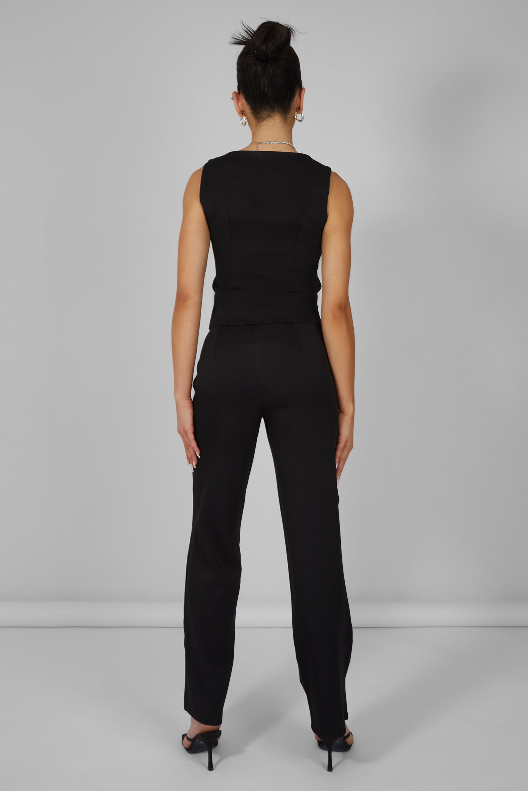 Tailored Extreme High Waisted Slim Leg Trousers Black