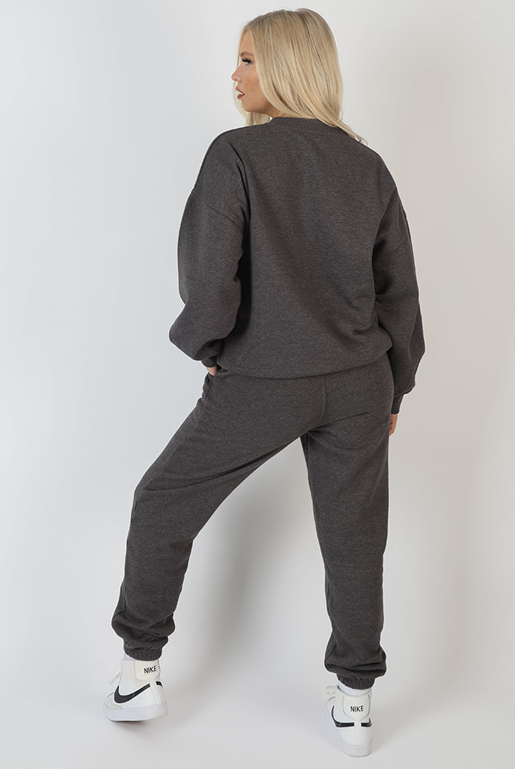 KAIIA EMBROIDERED SWEATSHIRT WASHED CHARCOAL