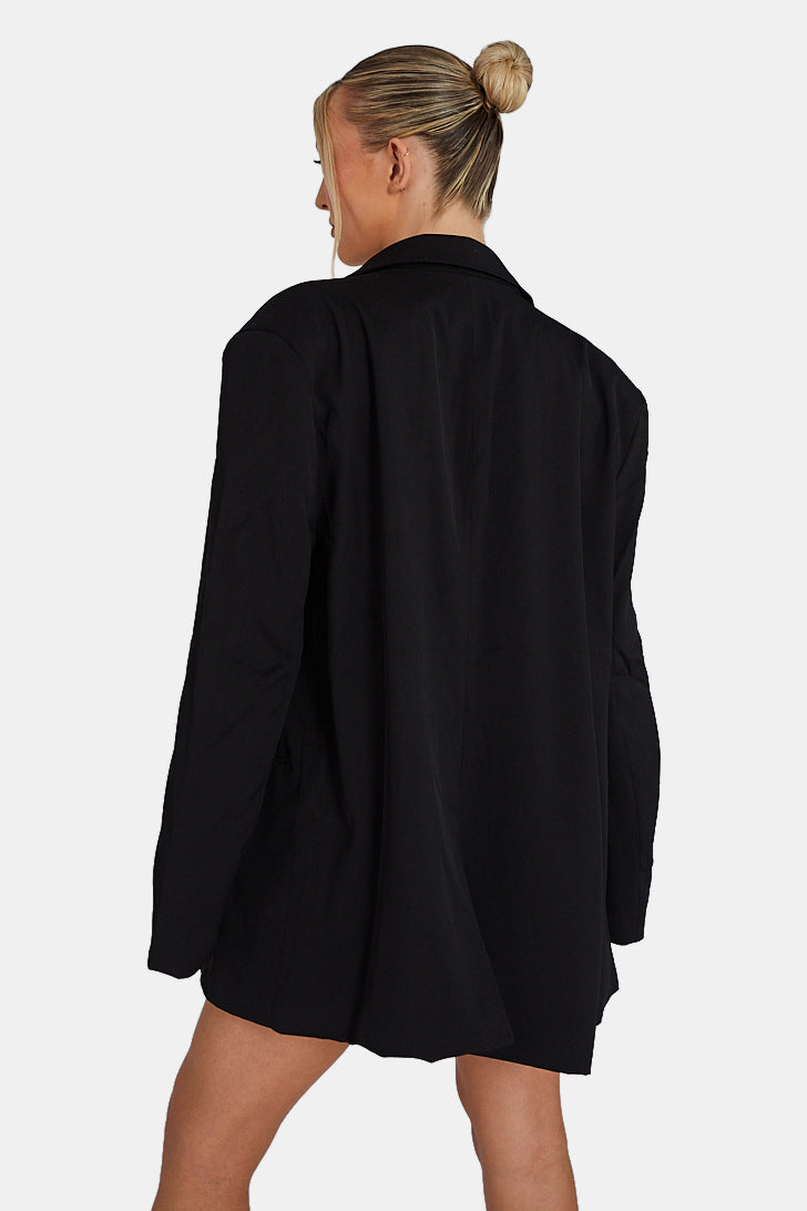 Oversized Longline Blazer Black