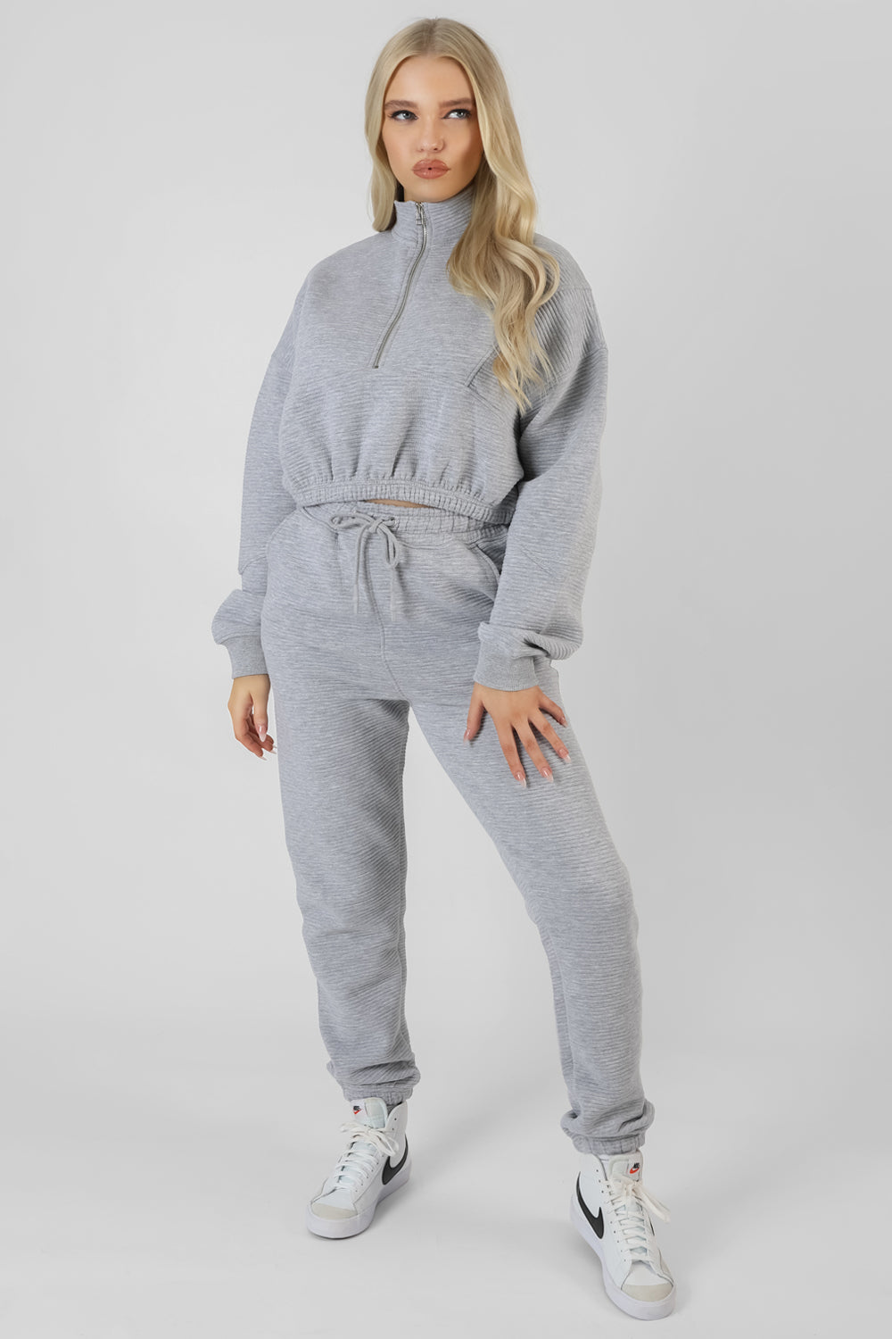 OVERSIZED RIB 90'S JOGGERS GREY MARL