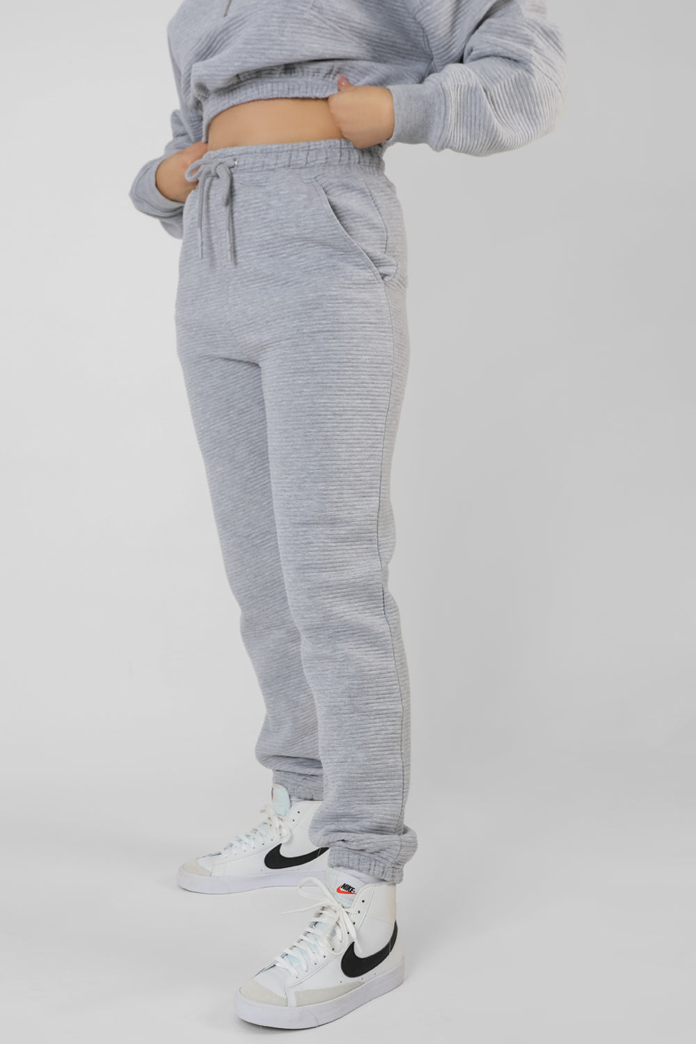 OVERSIZED RIB 90'S JOGGERS GREY MARL