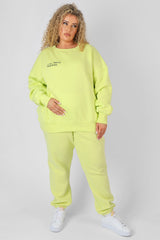 CURVE TEXT DETAIL OVERSIZED SWEAT LIME