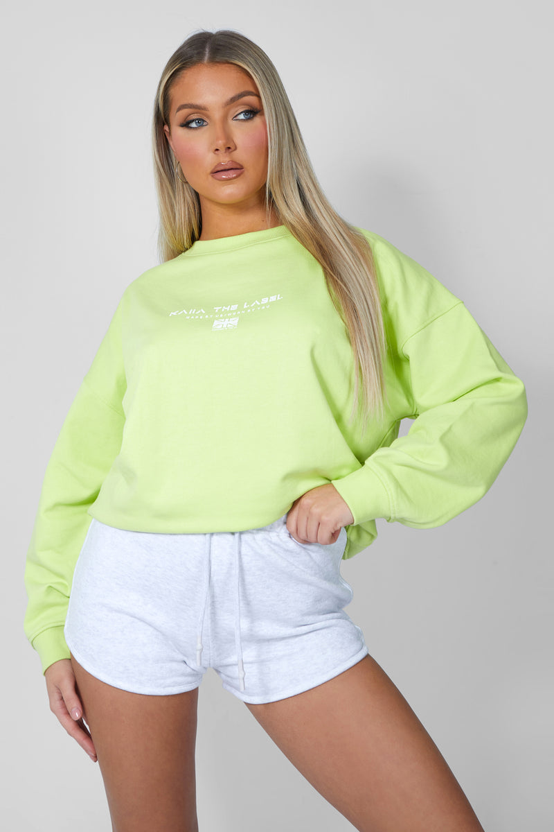 GRAPHIC OVERSIZED SWEATSHIRT LIME