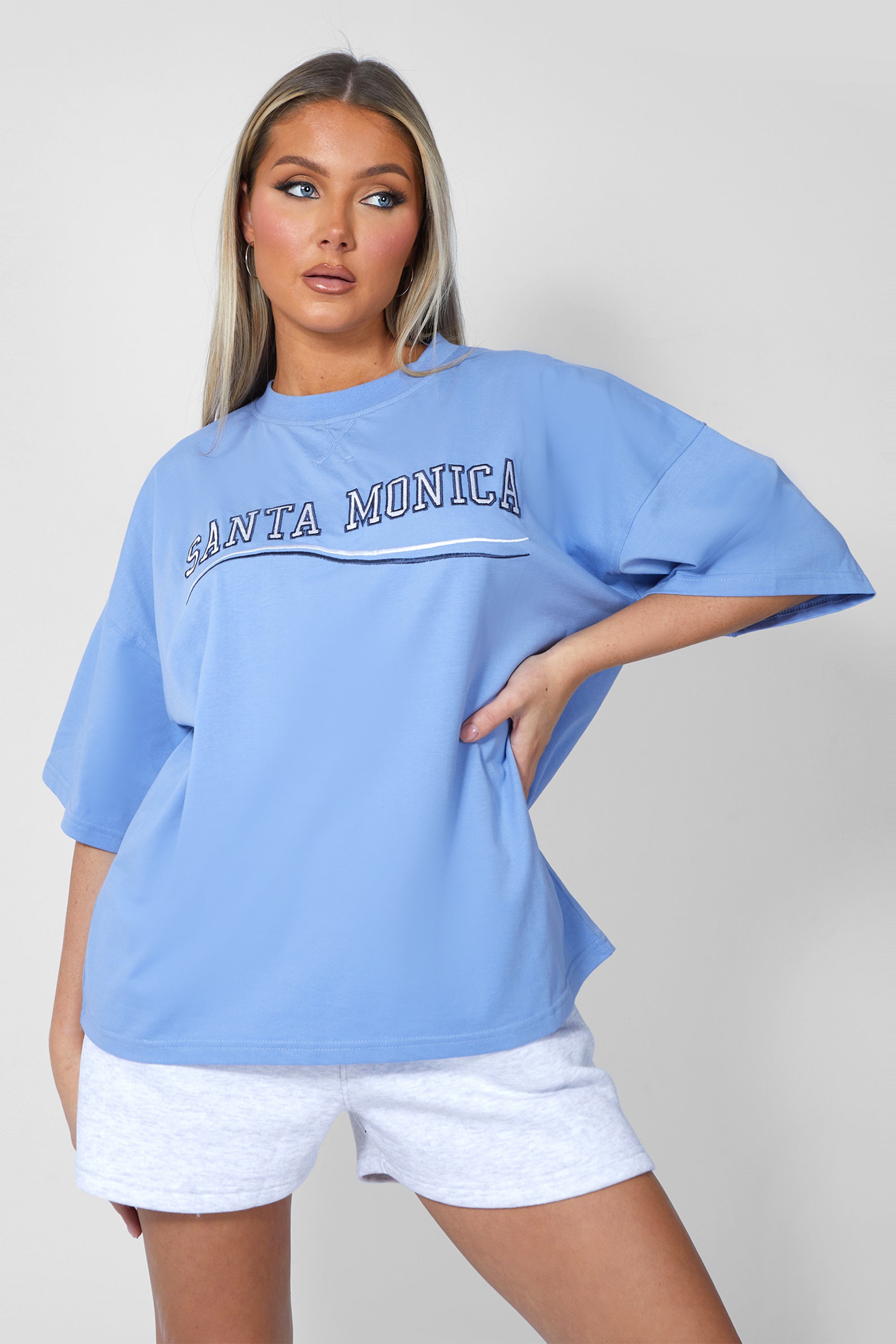 SANTA MONICA OVERSIZED T-SHIRT BLUEBELL