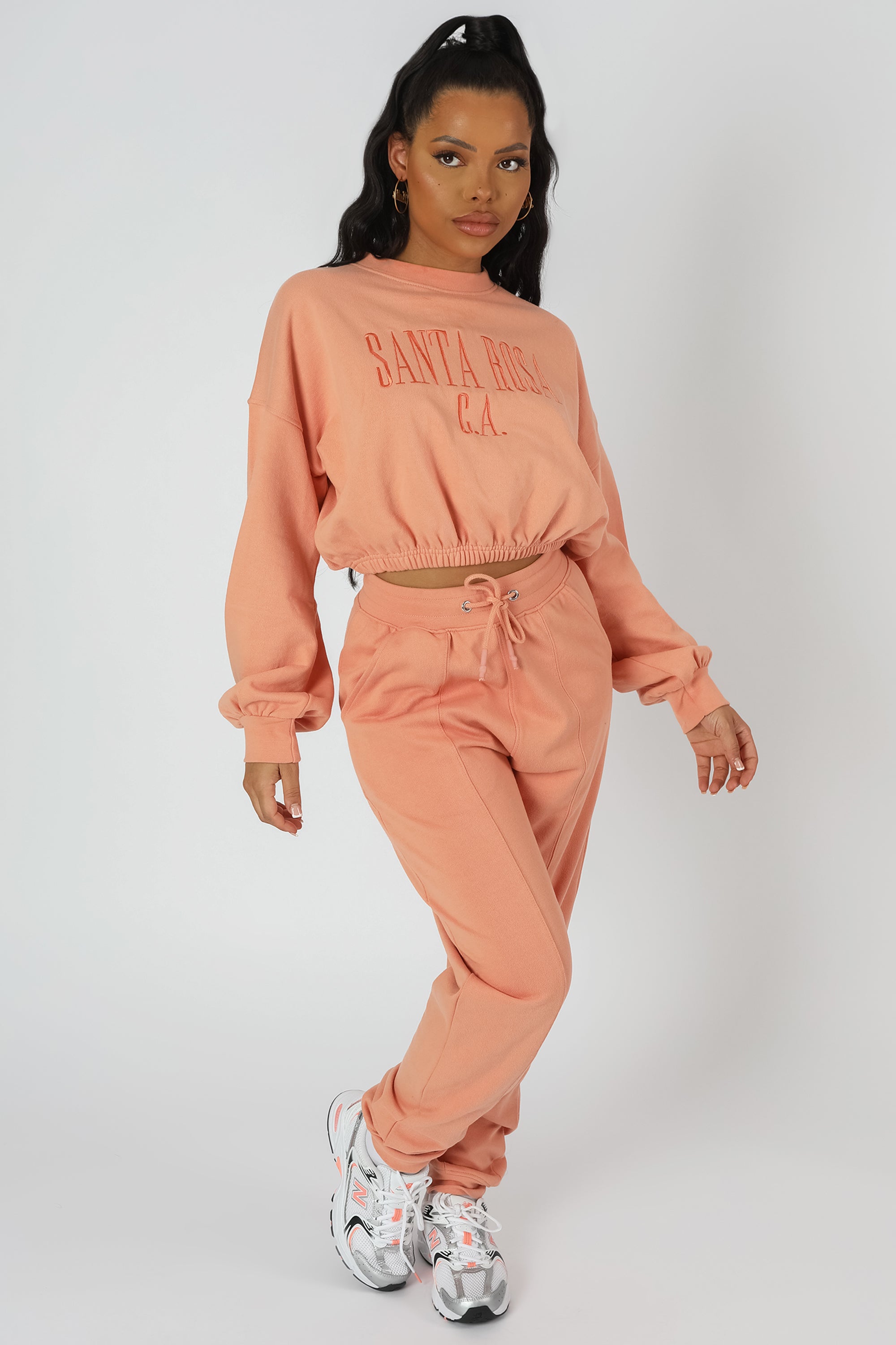 SEAM FRONT 90S JOGGERS PEACH