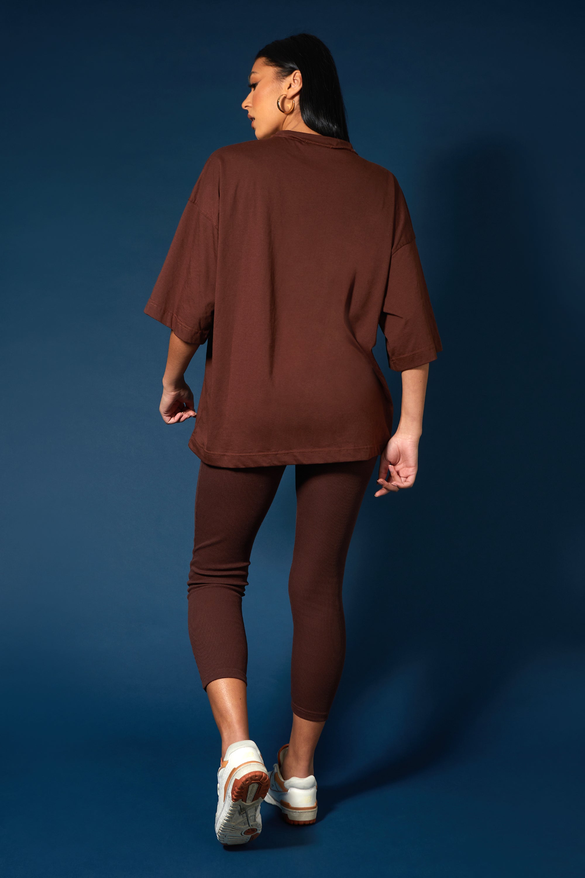 EXPOSED SEAM OVERSIZED T SHIRT COFFEE