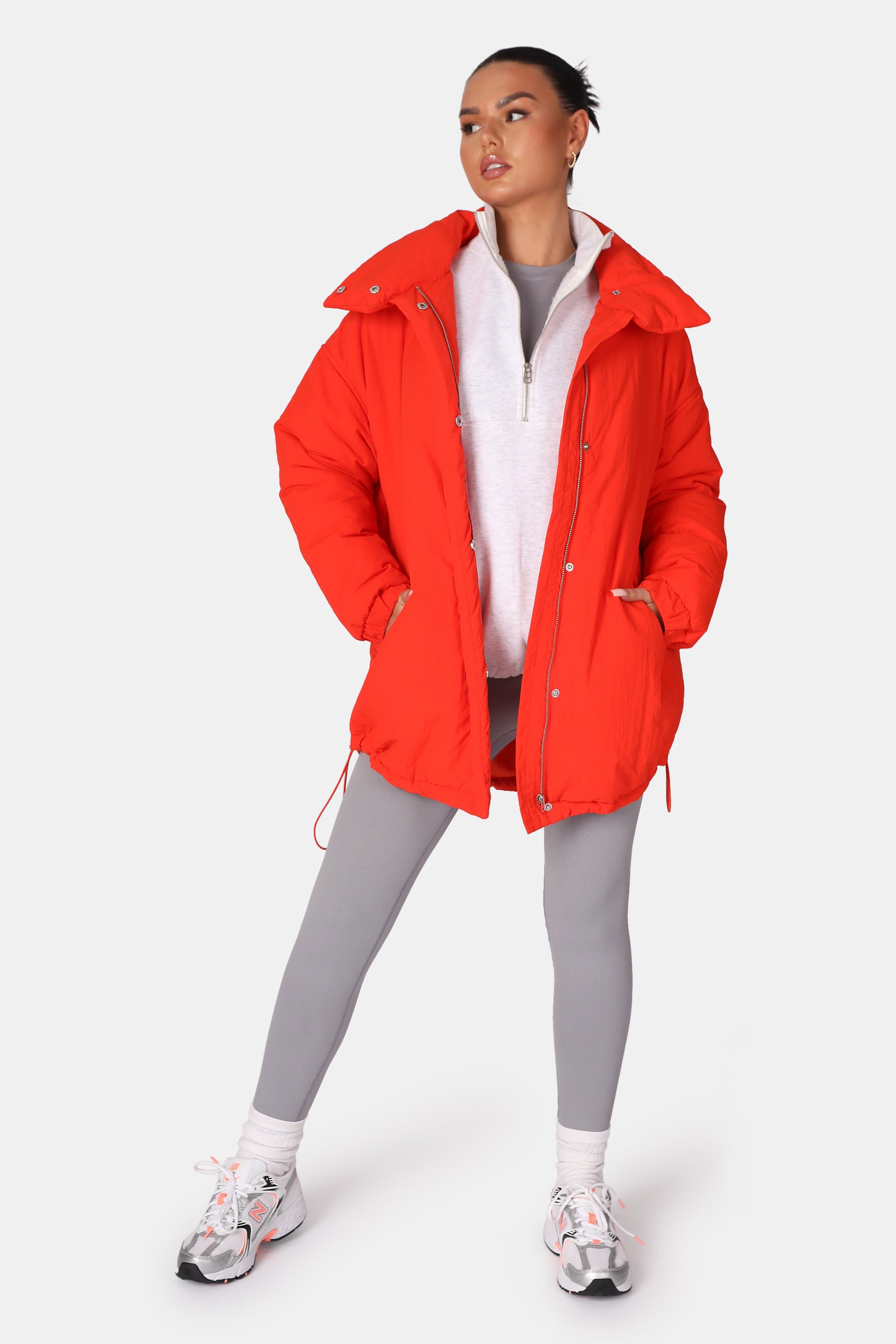 HIGH NECK PUFFER JACKET ORANGE