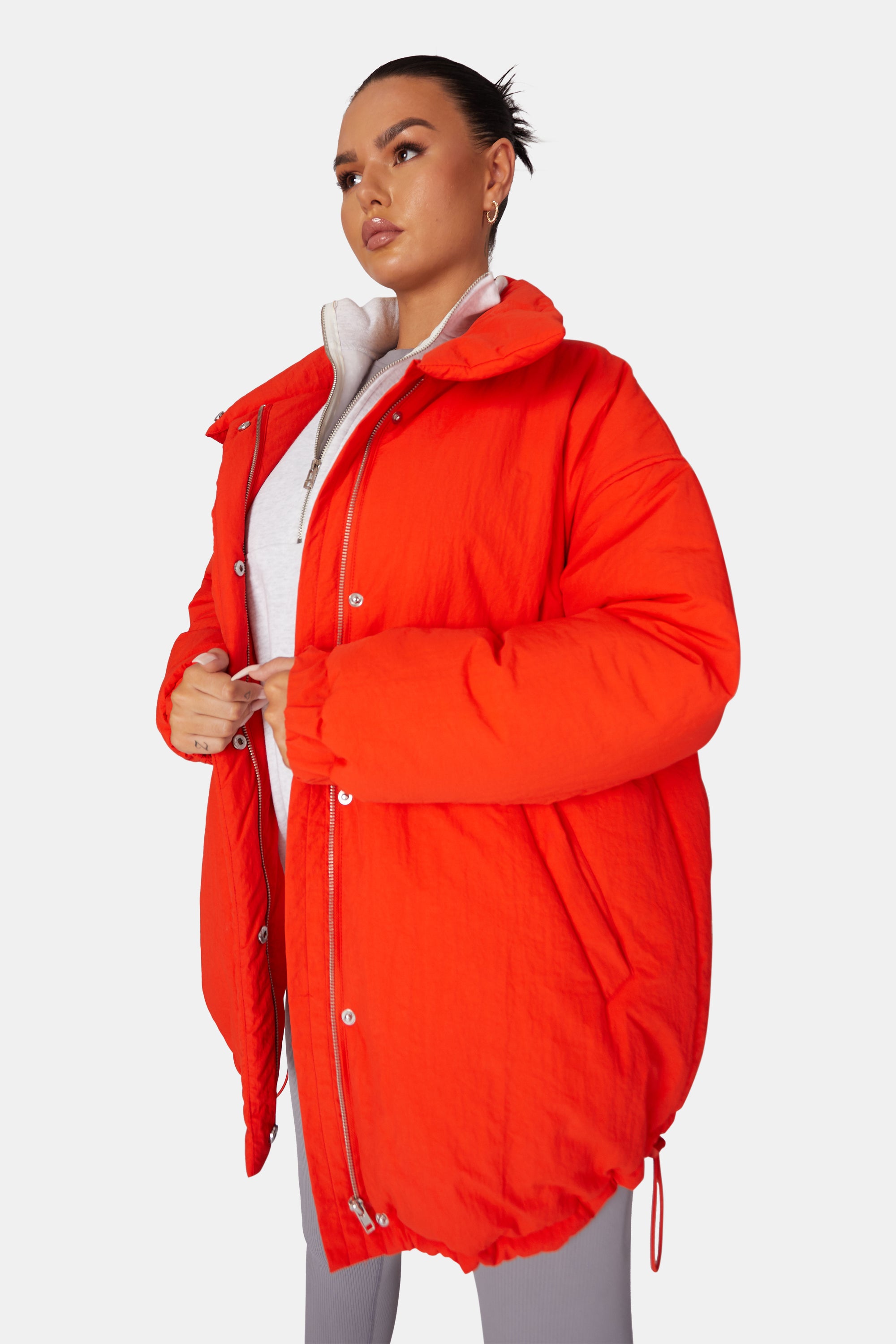 HIGH NECK PUFFER JACKET ORANGE