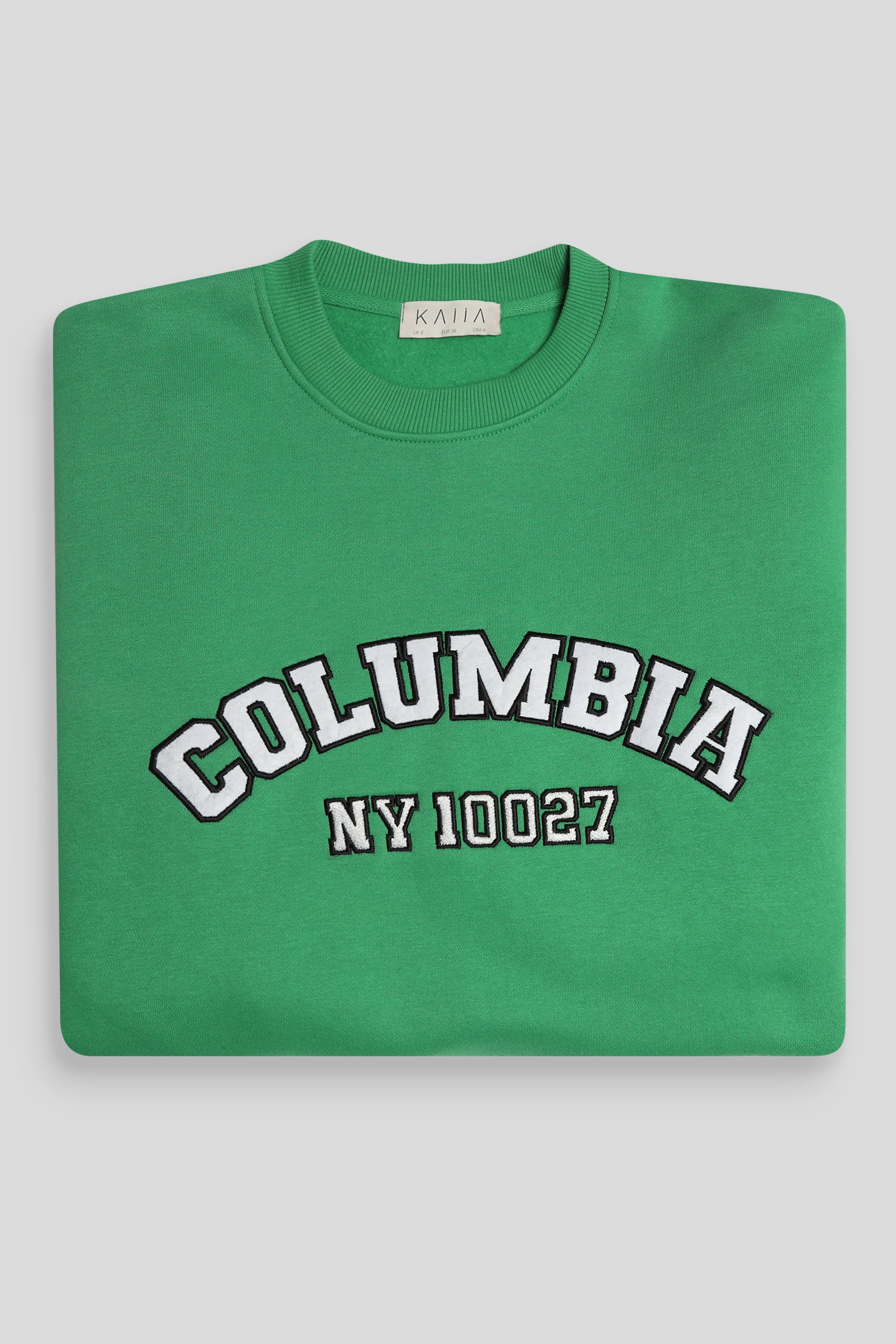 OVERSIZED COLUMBIA SLOGAN SWEATSHIRT GREEN