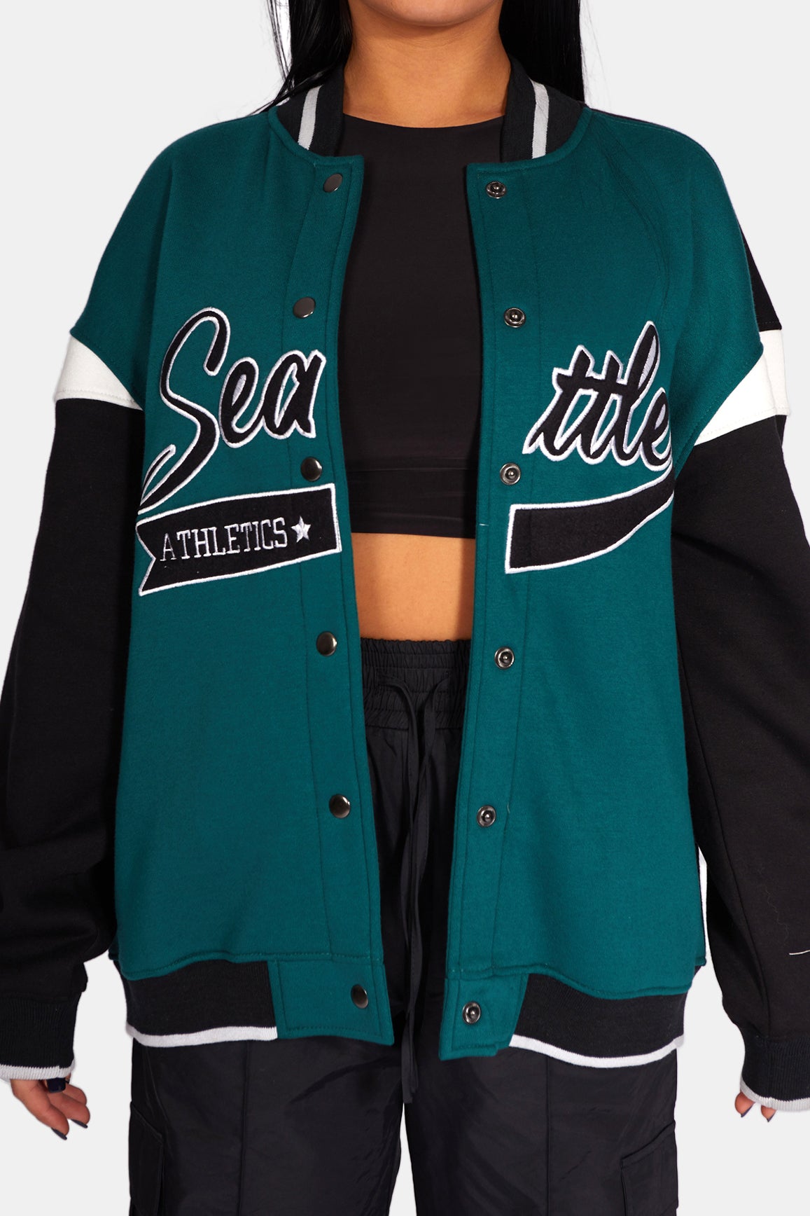 SEATTLE VARSITY JACKET FOREST GREEN