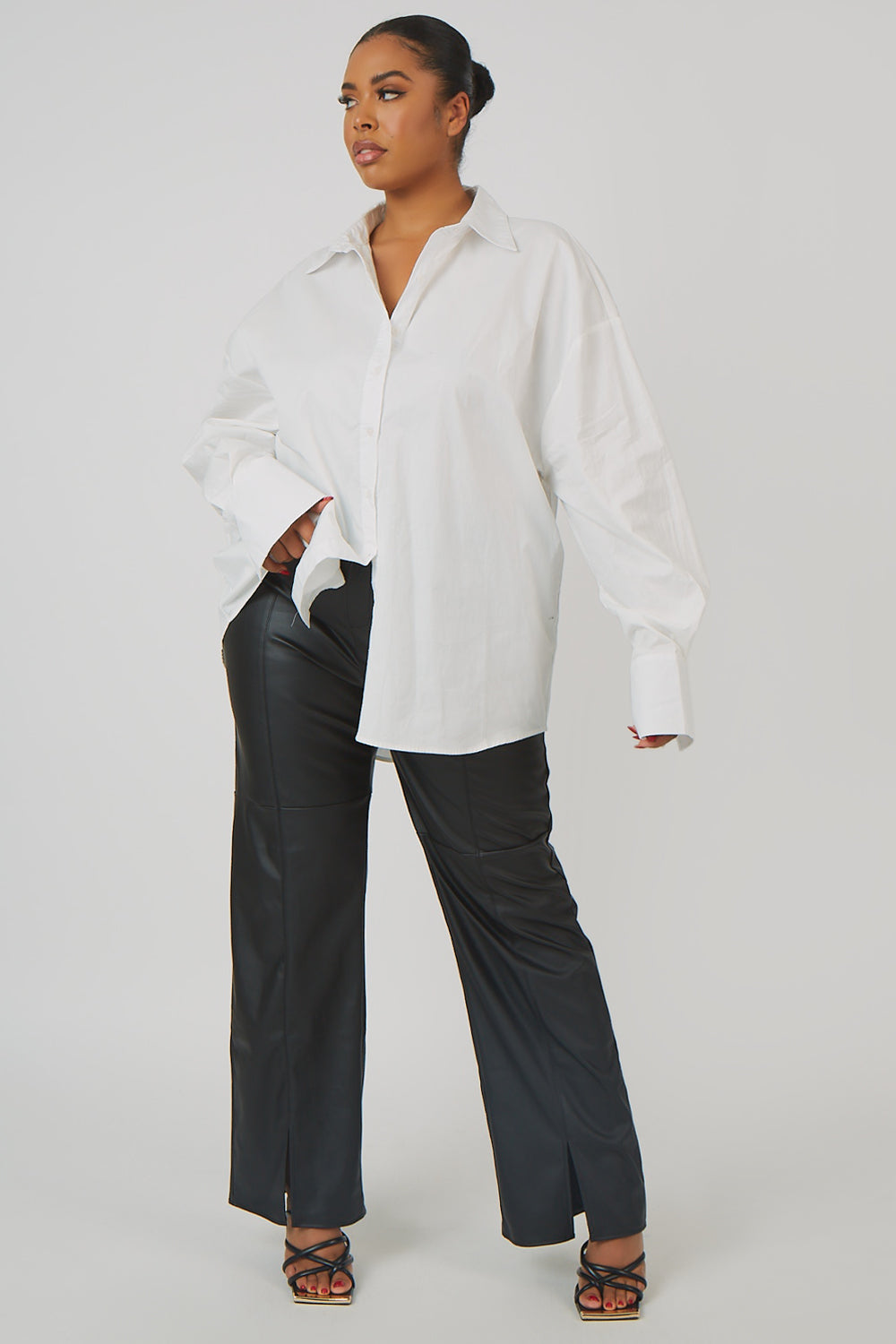 CURVE OVERSIZED POPLIN SHIRT WHITE