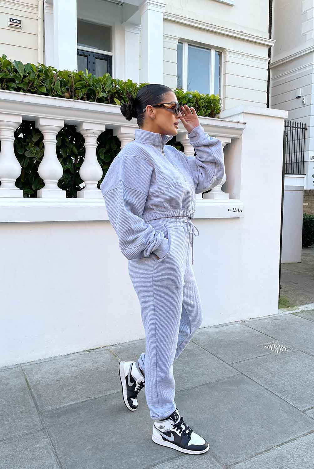 OVERSIZED RIB 90'S JOGGERS GREY MARL