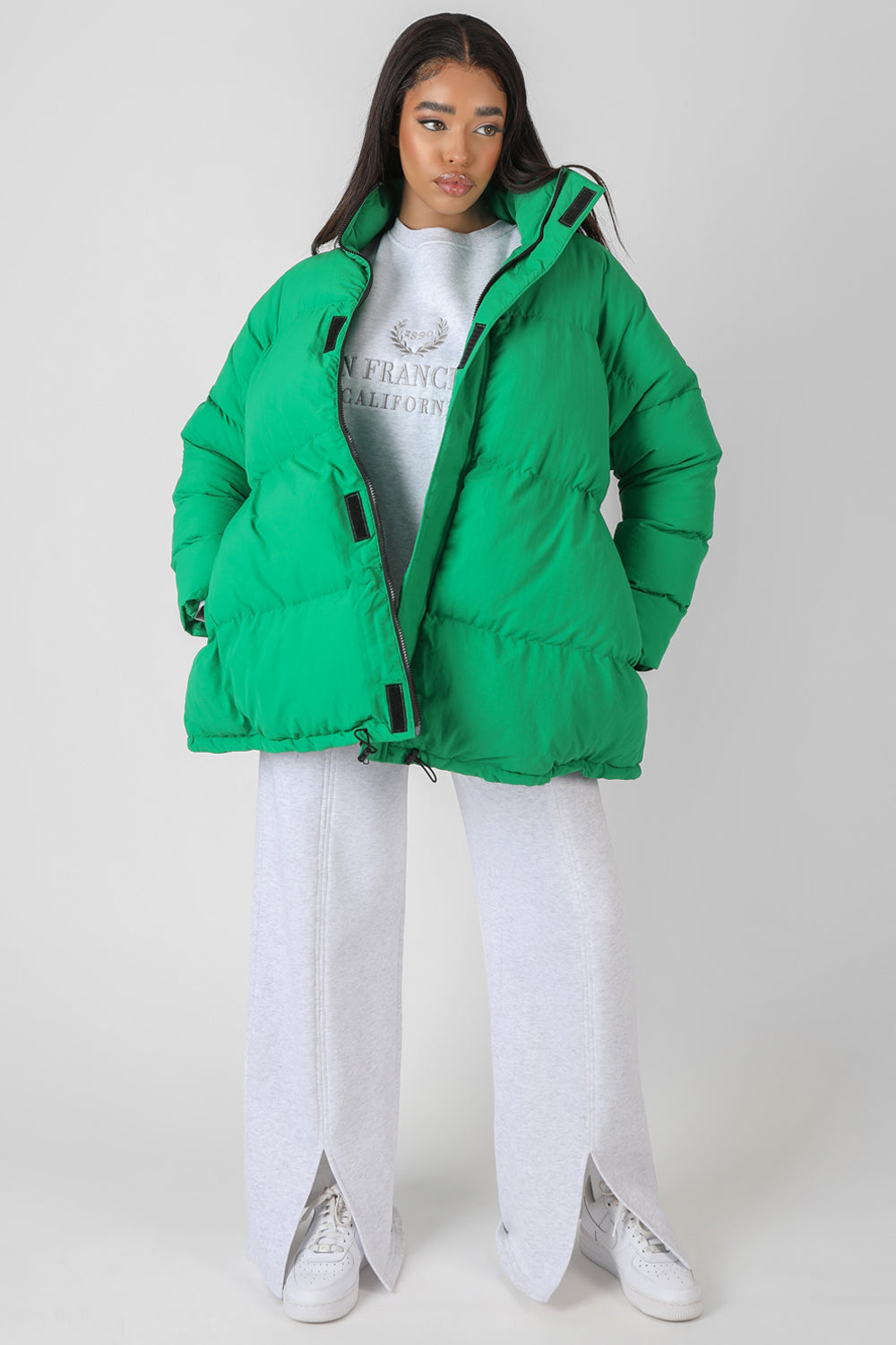 PADDED TRAPEZE PUFFER GREEN