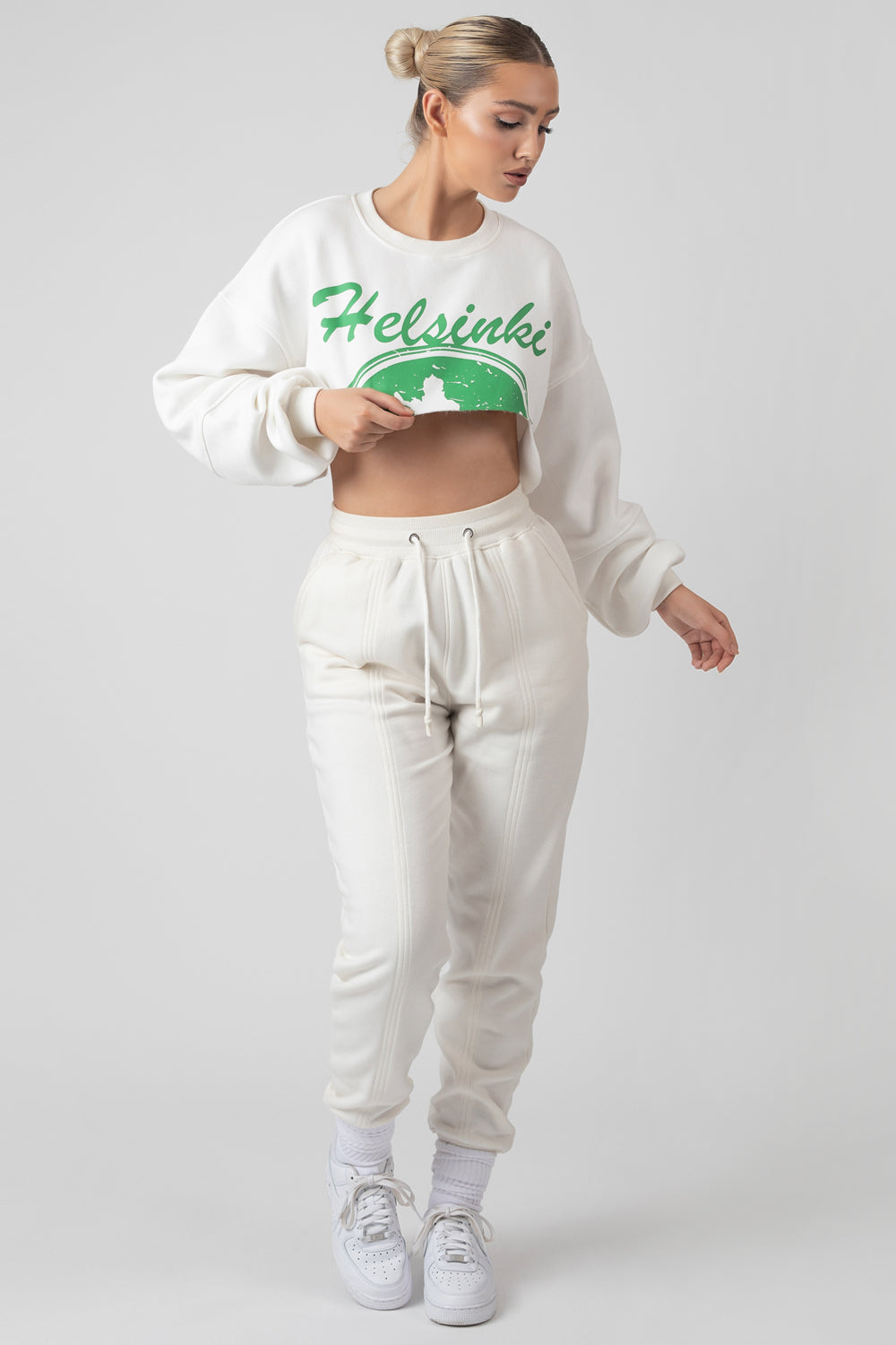 OVERSIZED EXTREME CROPPED SWEAT IVORY