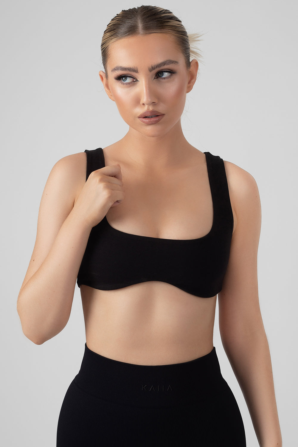 Black-Black Crop Top