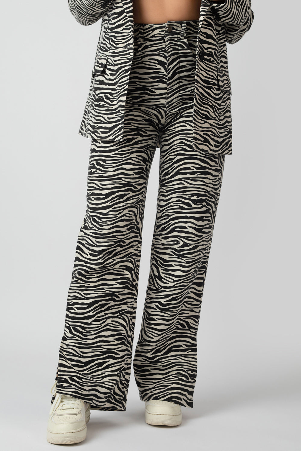 HIGH WAIST WIDE LEG TROUSER ZEBRA