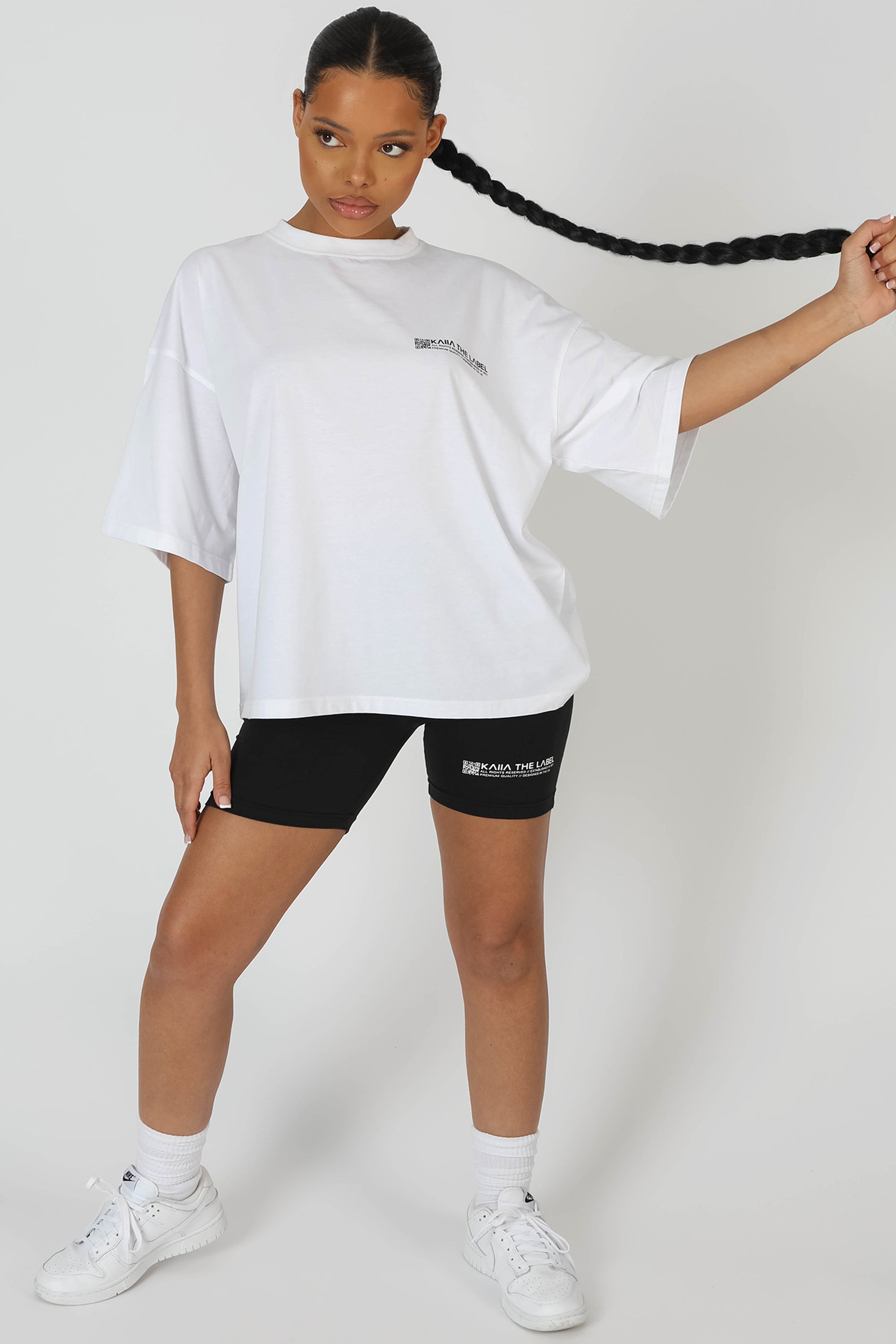 OVERSIZED FIT QR DETAIL T-SHIRT WHITE