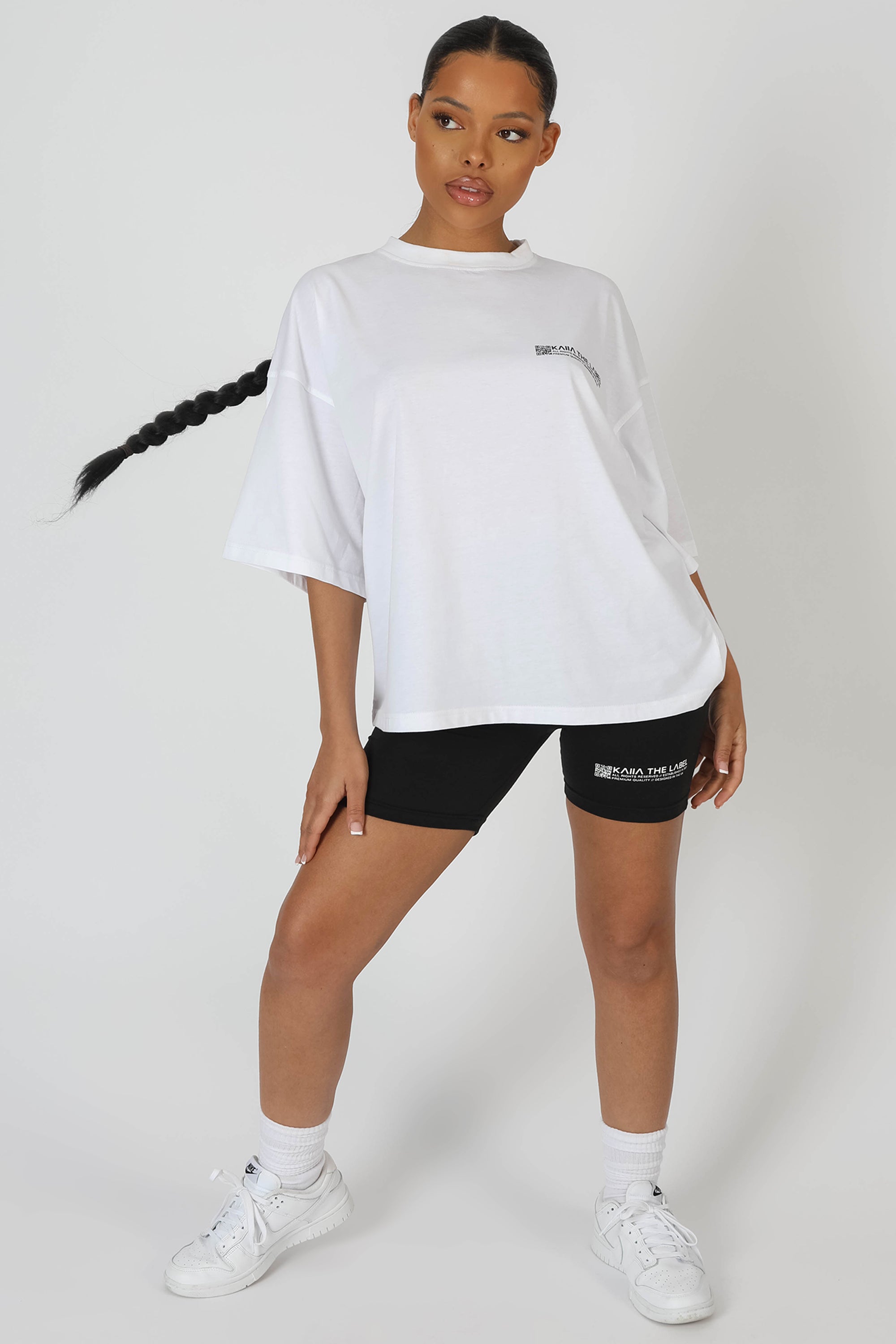 OVERSIZED FIT QR DETAIL T-SHIRT WHITE