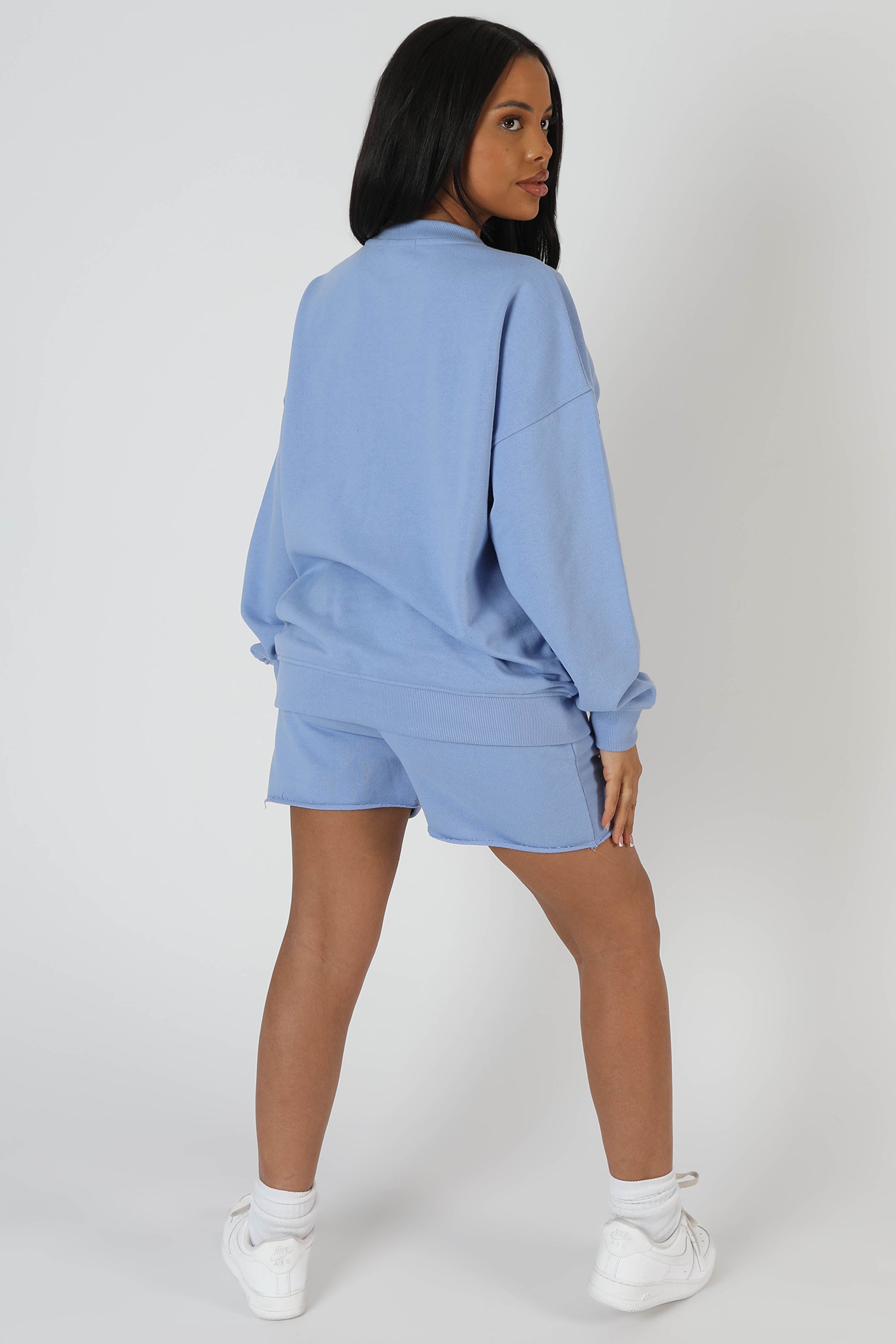 GRAPHIC QR CODE OVERSIZED SWEATSHIRT BLUEBELL