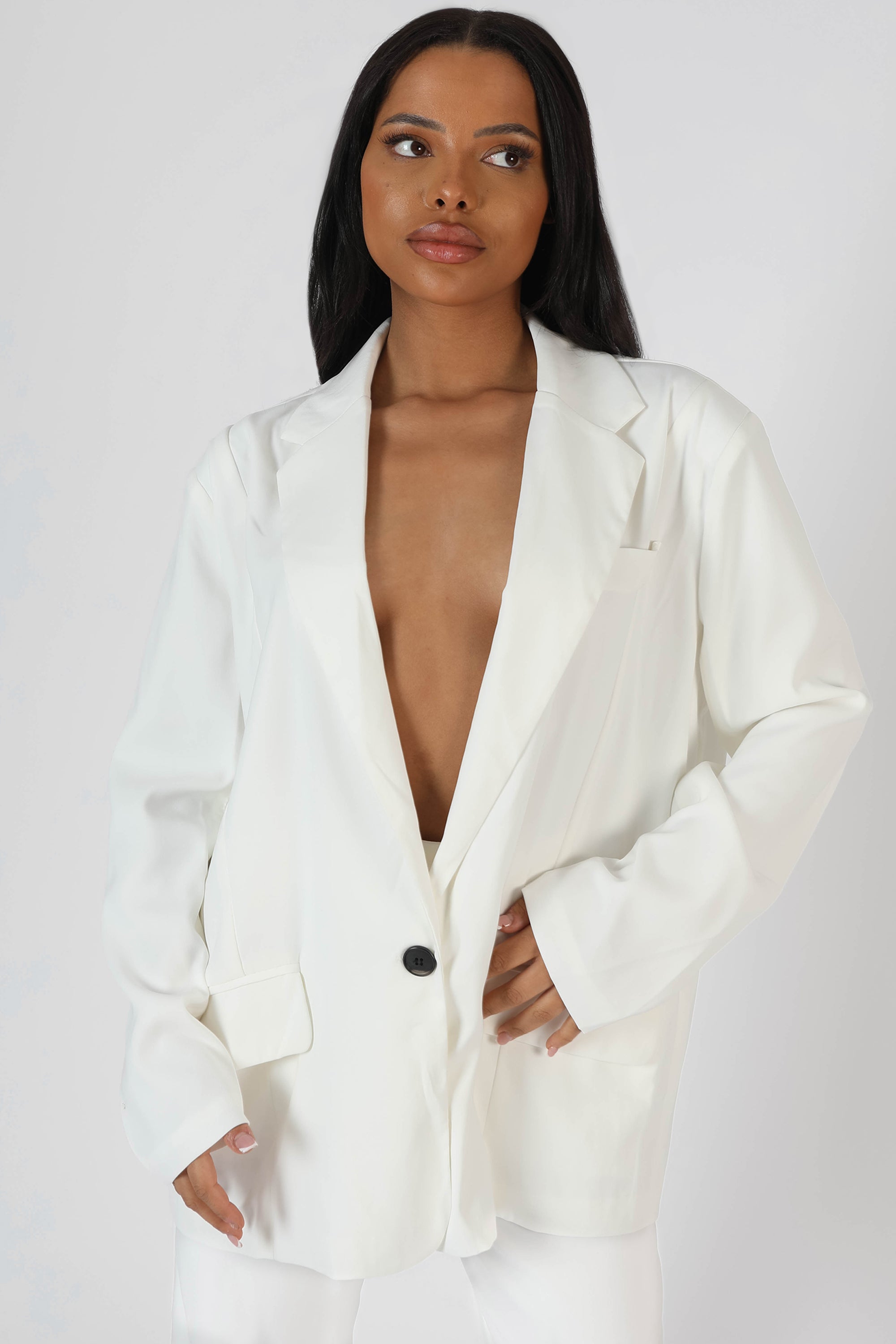 OVERSIZED DAD BLAZER WHITE