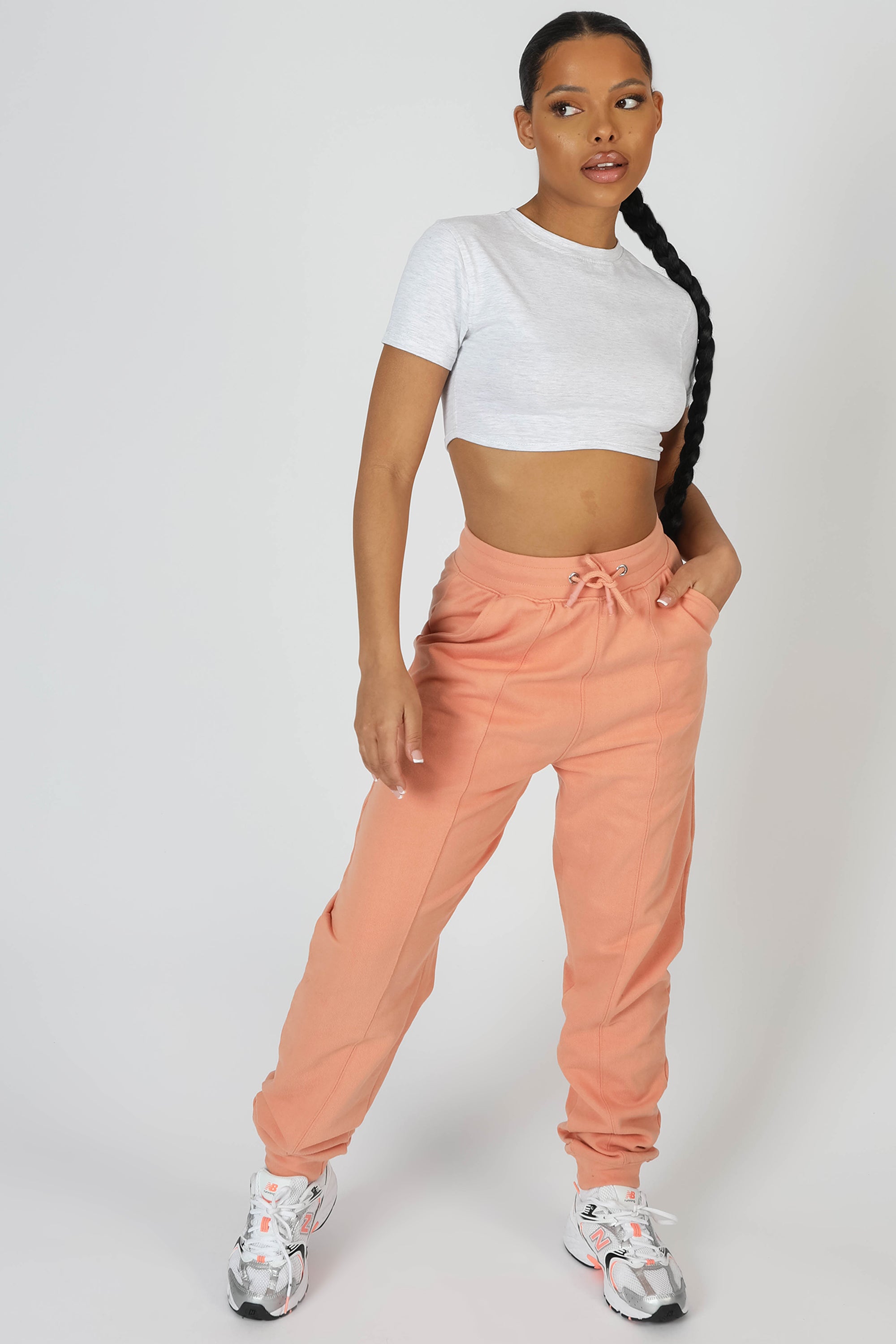 SEAM FRONT 90S JOGGERS PEACH