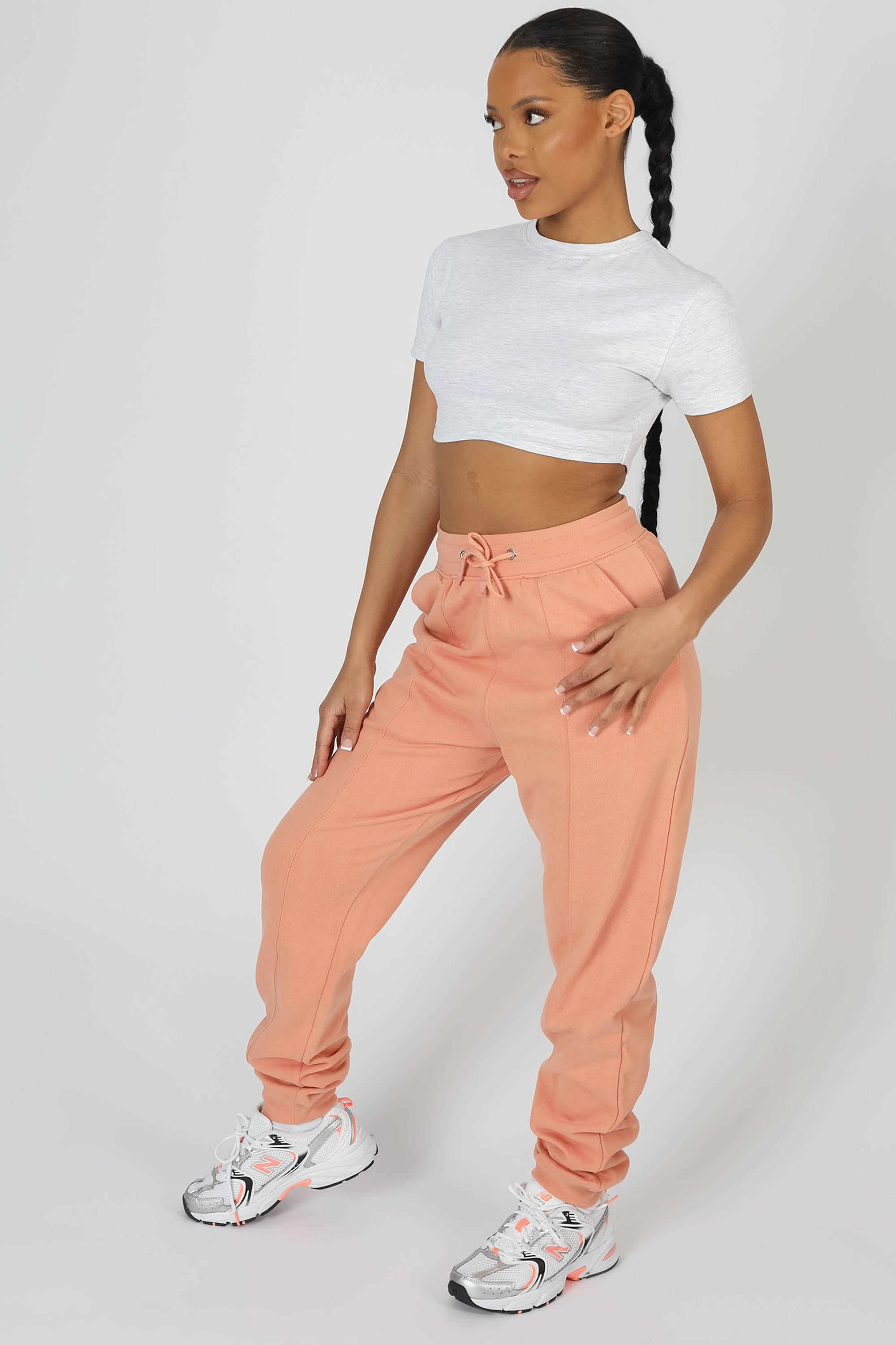 SEAM FRONT 90S JOGGERS PEACH