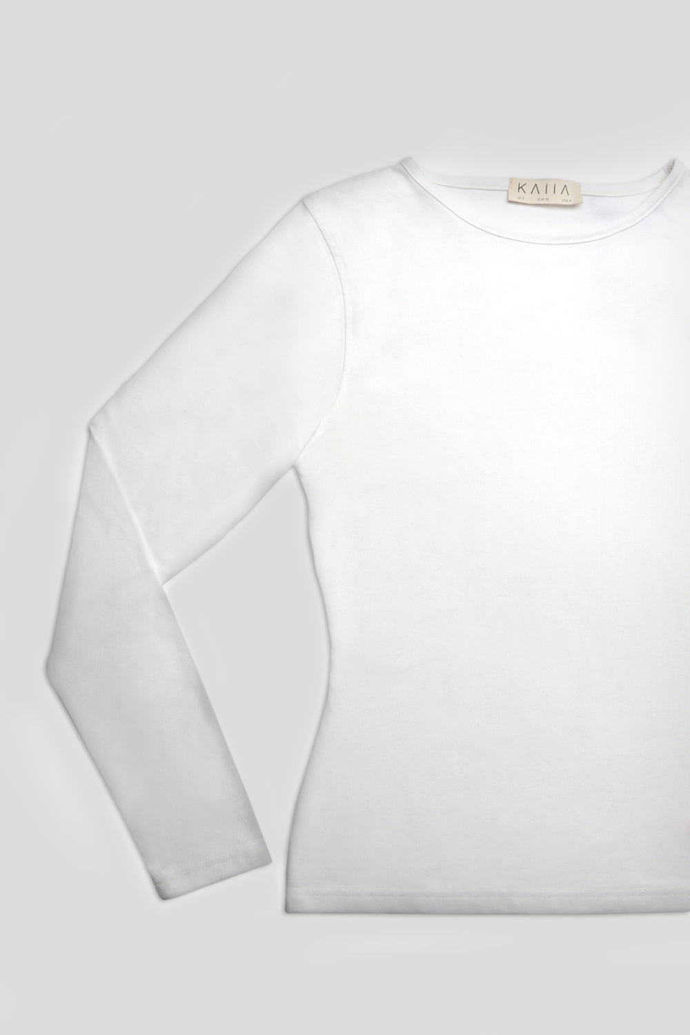 FITTED LONG SLEEVE T-SHIRT WHITE