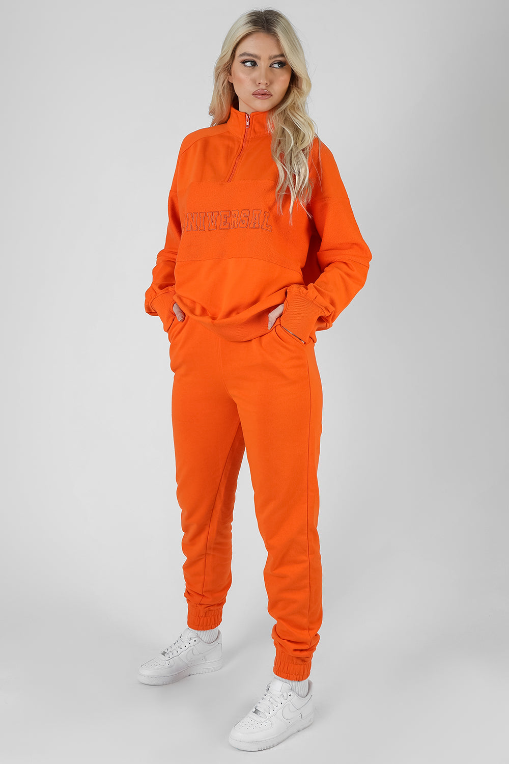 REVERSE PANEL RELAXED JOGGERS ORANGE